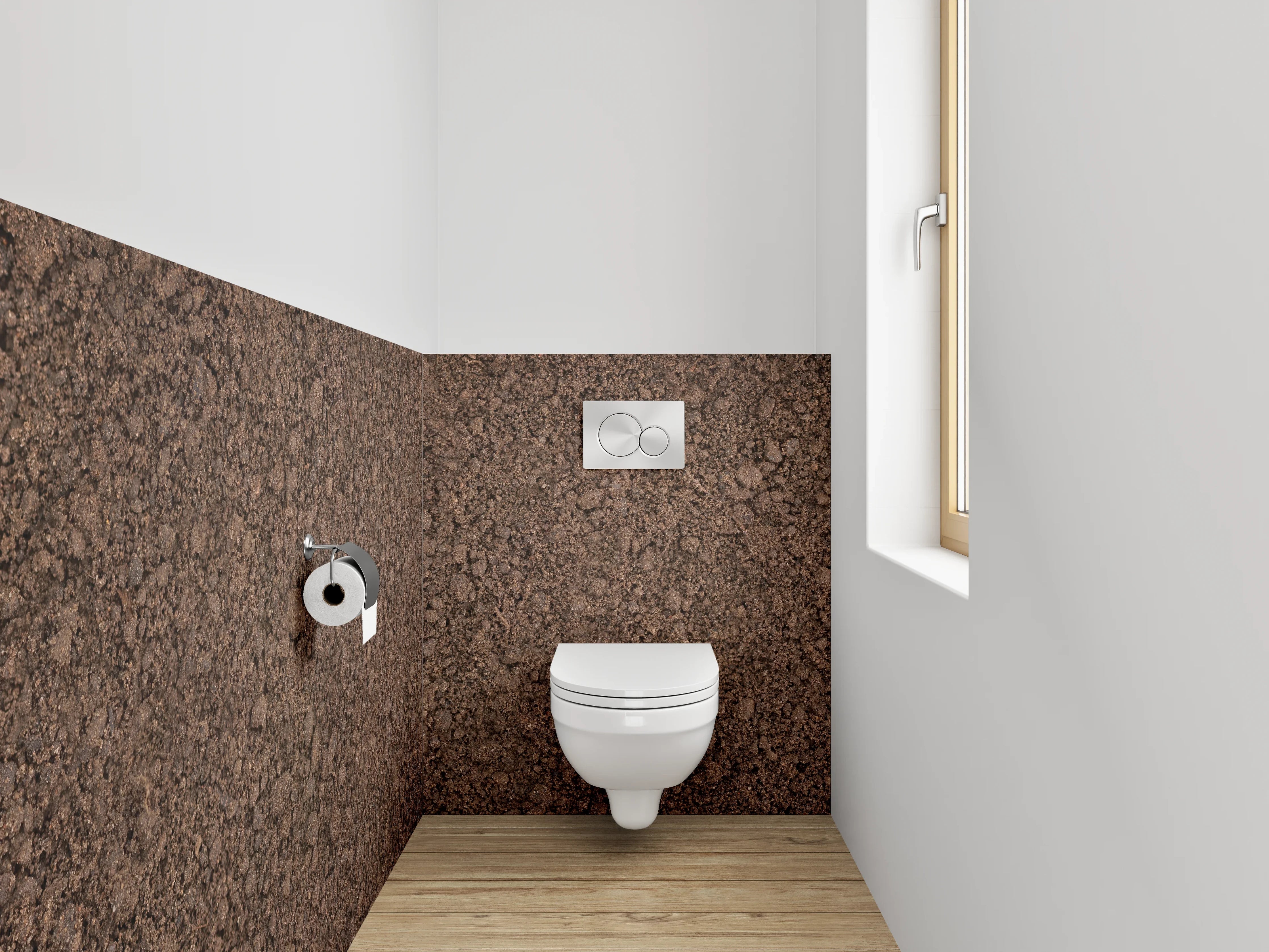 WC-Rückwand - Erdstruktur Braun Naturtextur