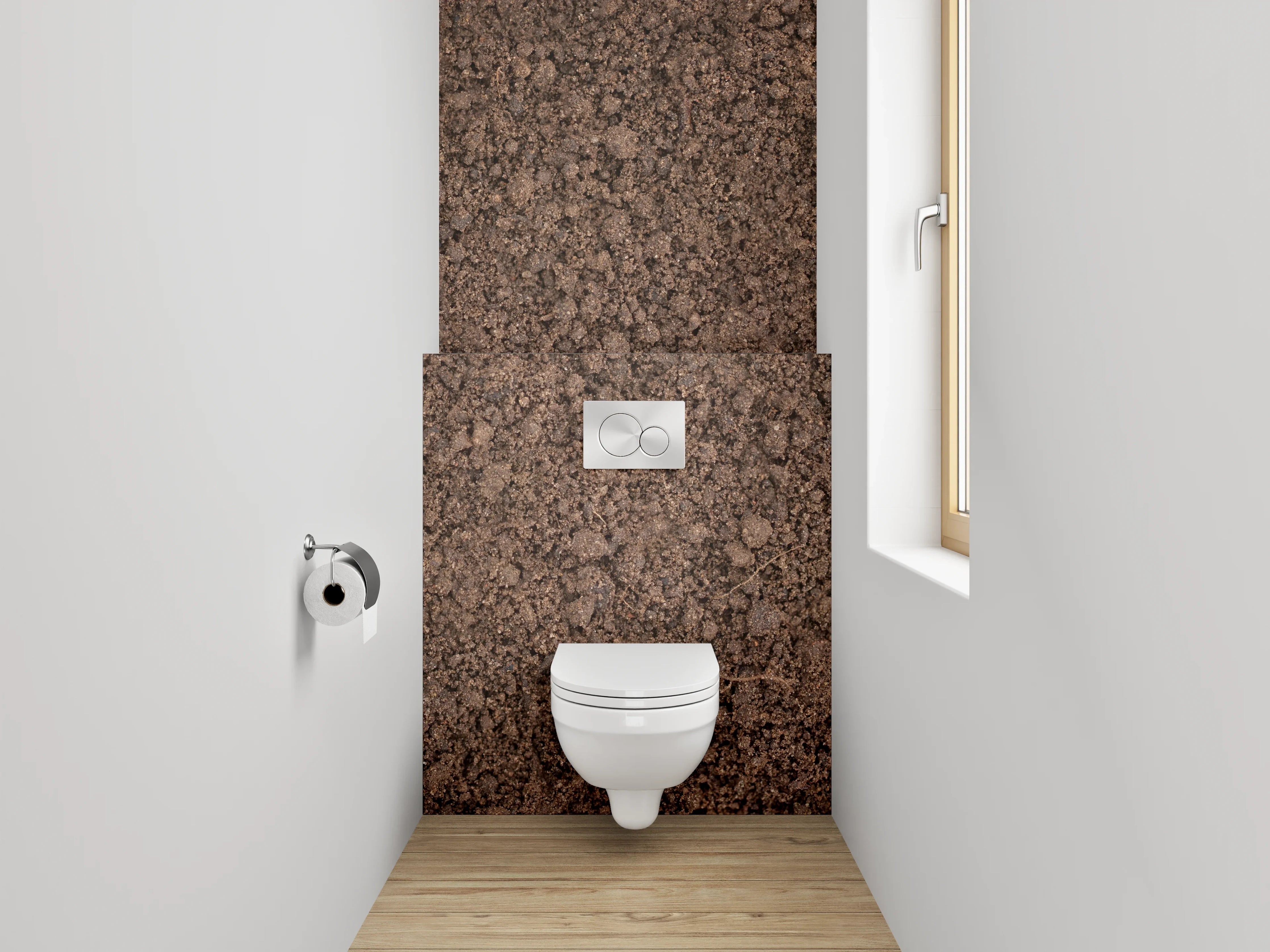 WC-Rückwand - Erdstruktur Braun Naturtextur