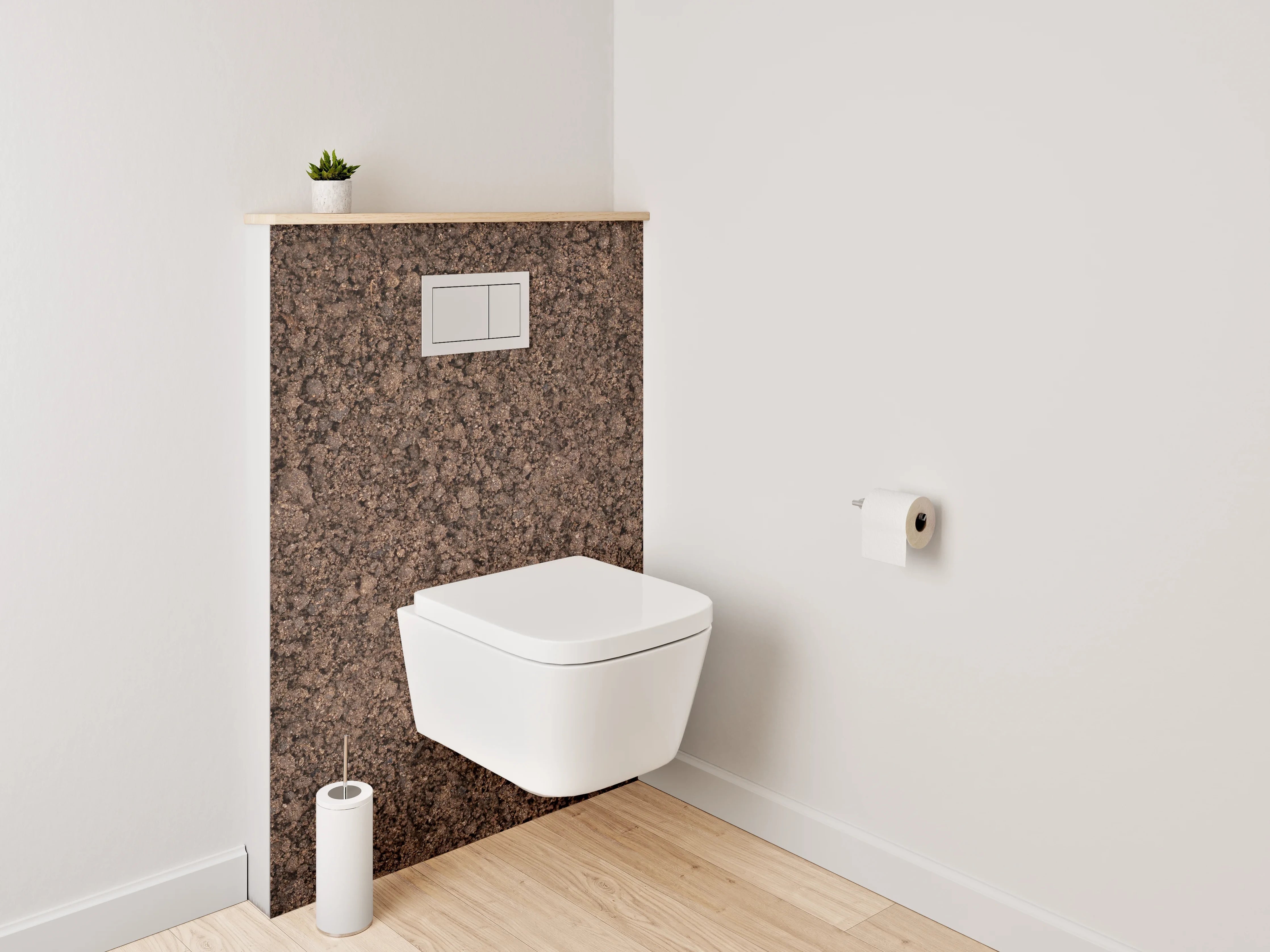 WC-Rückwand - Erdstruktur Braun Naturtextur