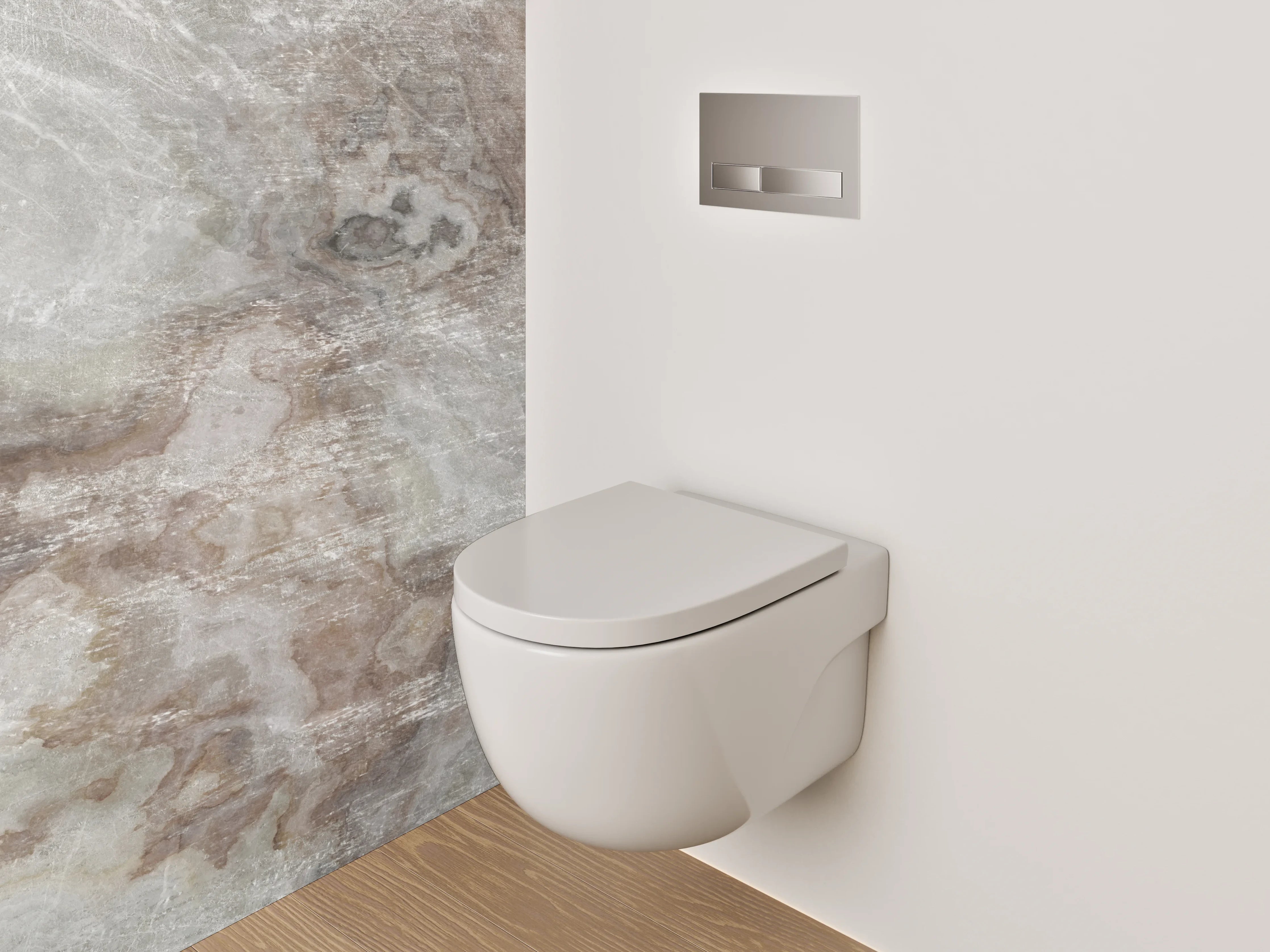 WC-Rückwand - Exklusive Marmoroptik Weiß Grau Braun