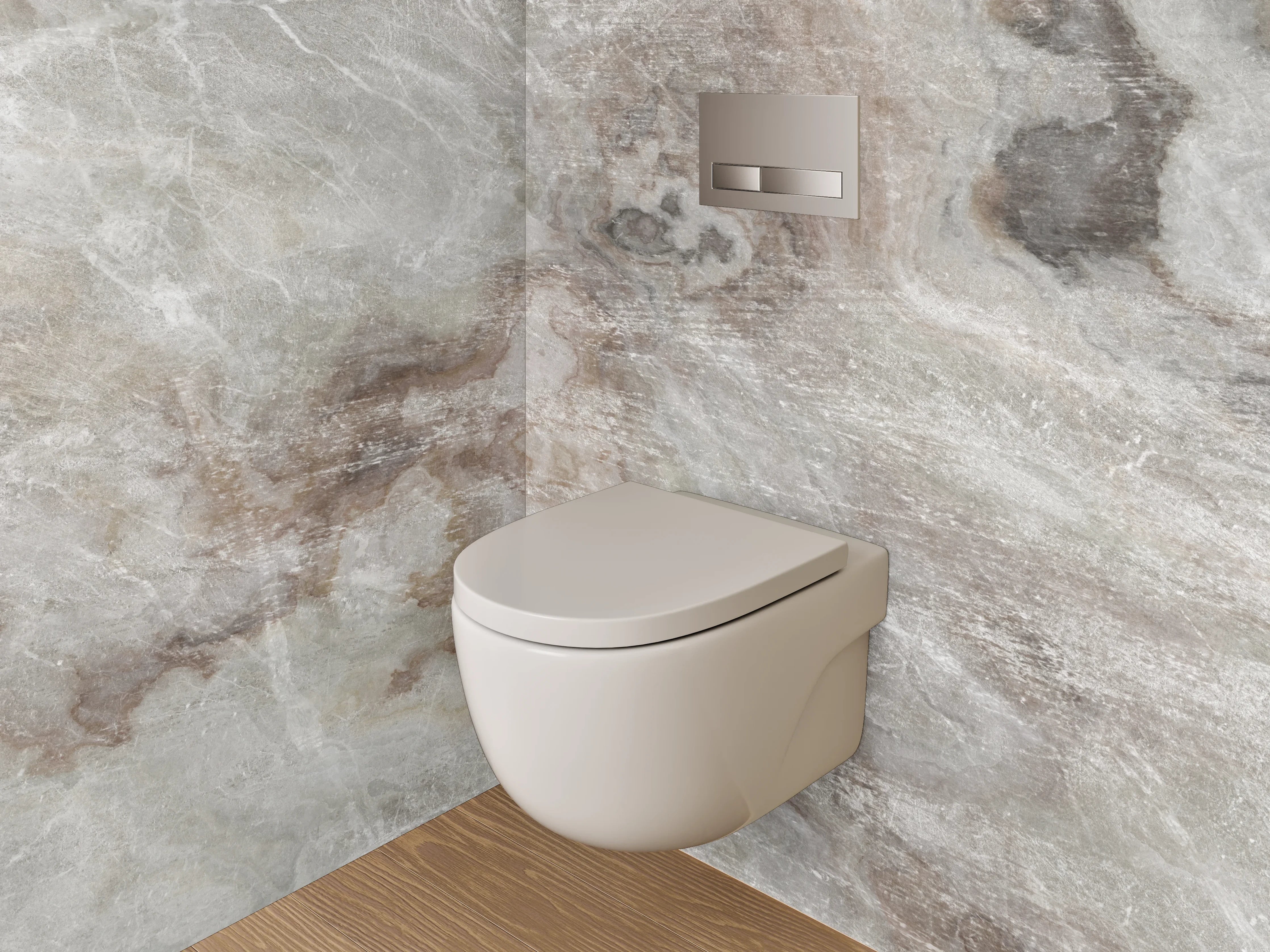 WC-Rückwand - Exklusive Marmoroptik Weiß Grau Braun