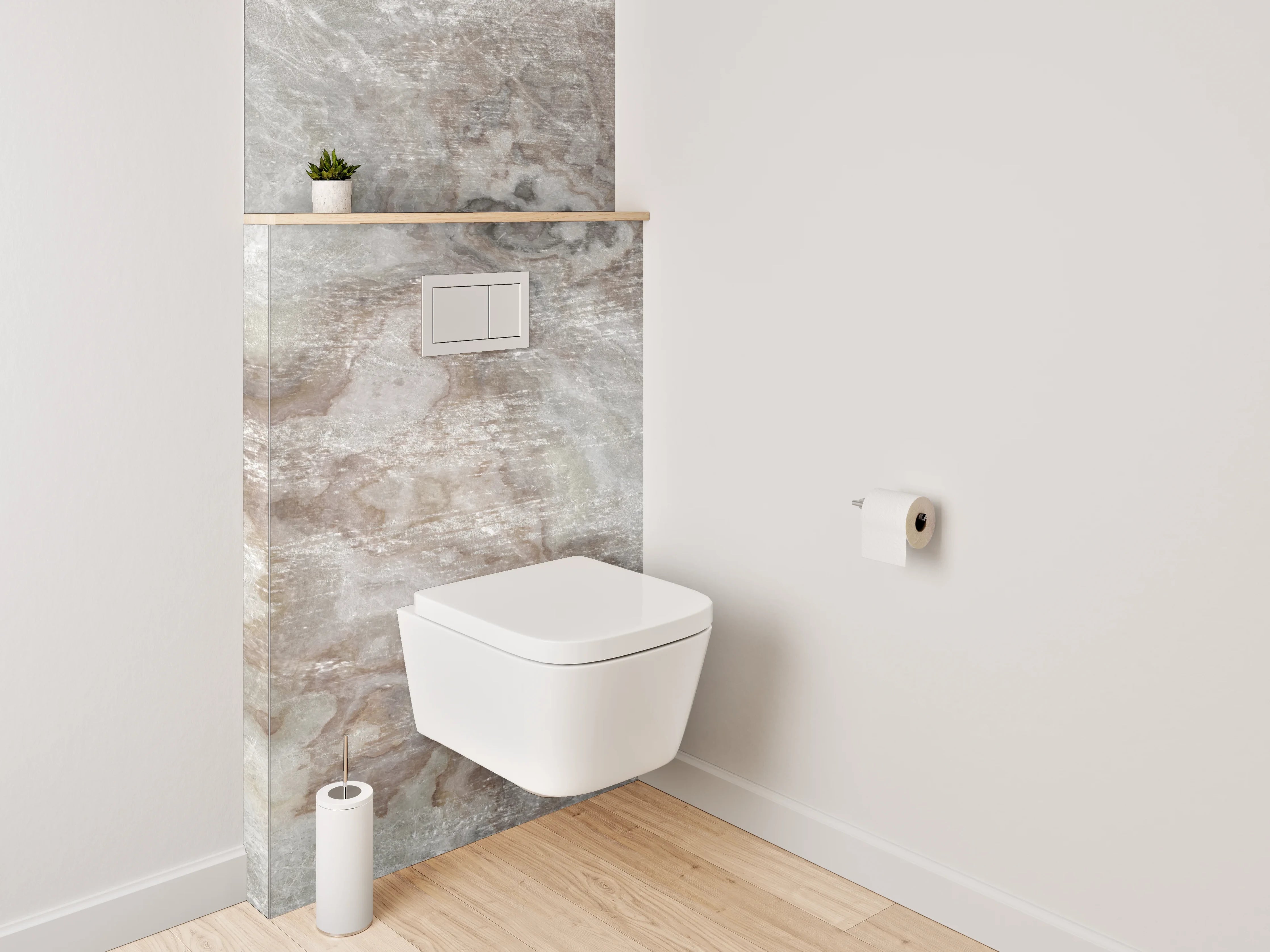 WC-Rückwand - Exklusive Marmoroptik Weiß Grau Braun