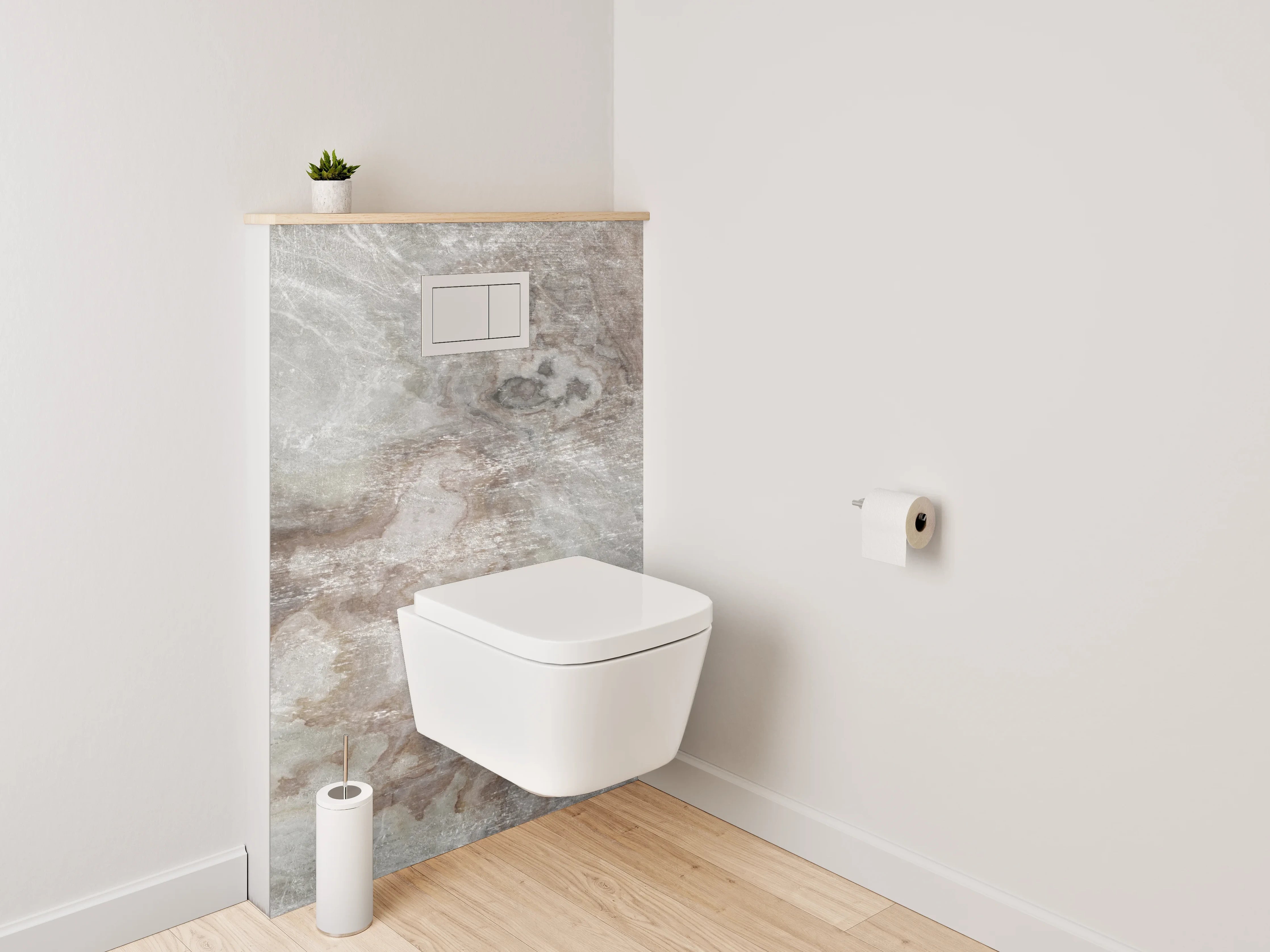 WC-Rückwand - Exklusive Marmoroptik Weiß Grau Braun