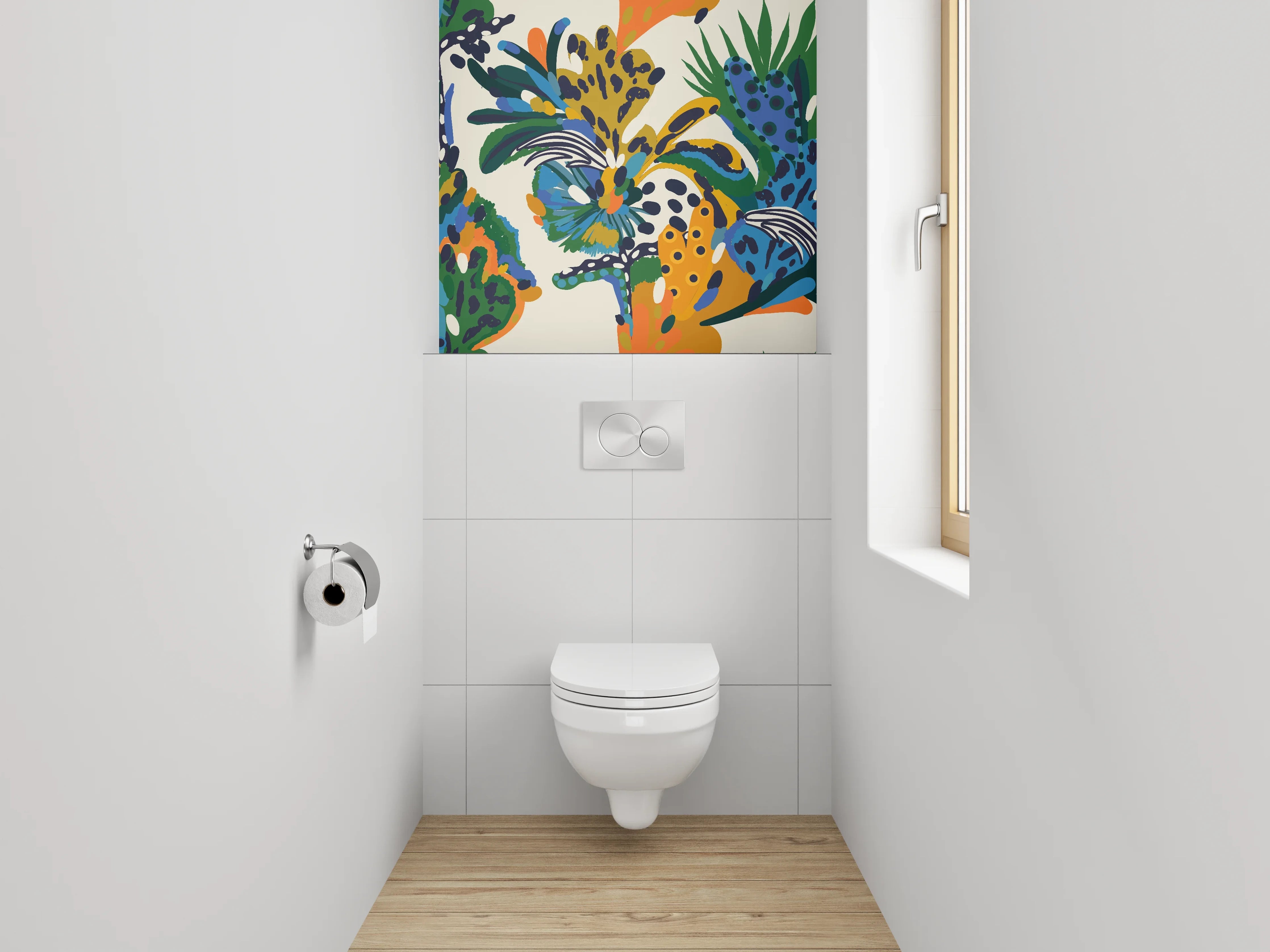 WC-Rückwand - Exotische Dschungel Pflanzen Muster