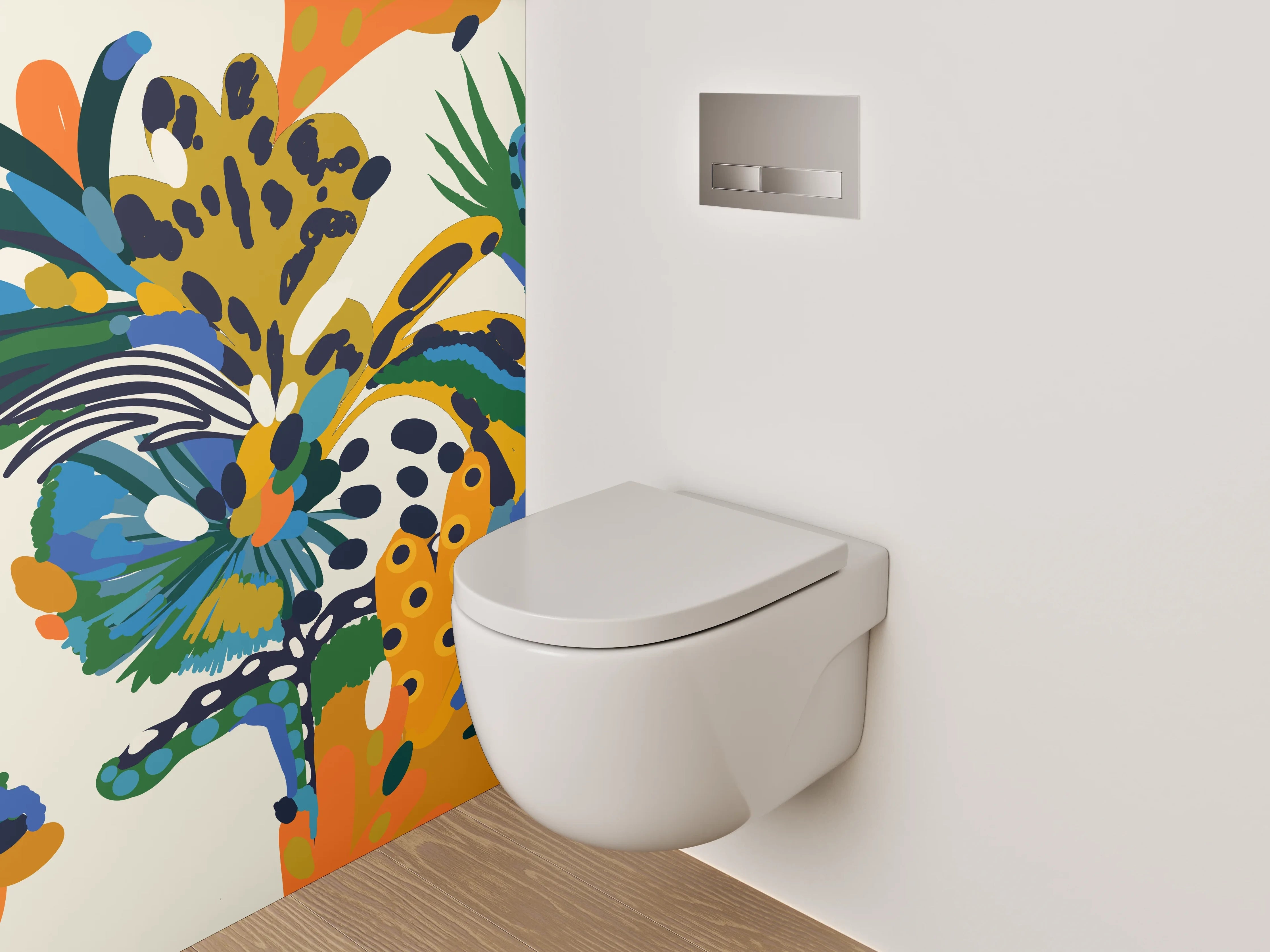 WC-Rückwand - Exotische Dschungel Pflanzen Muster