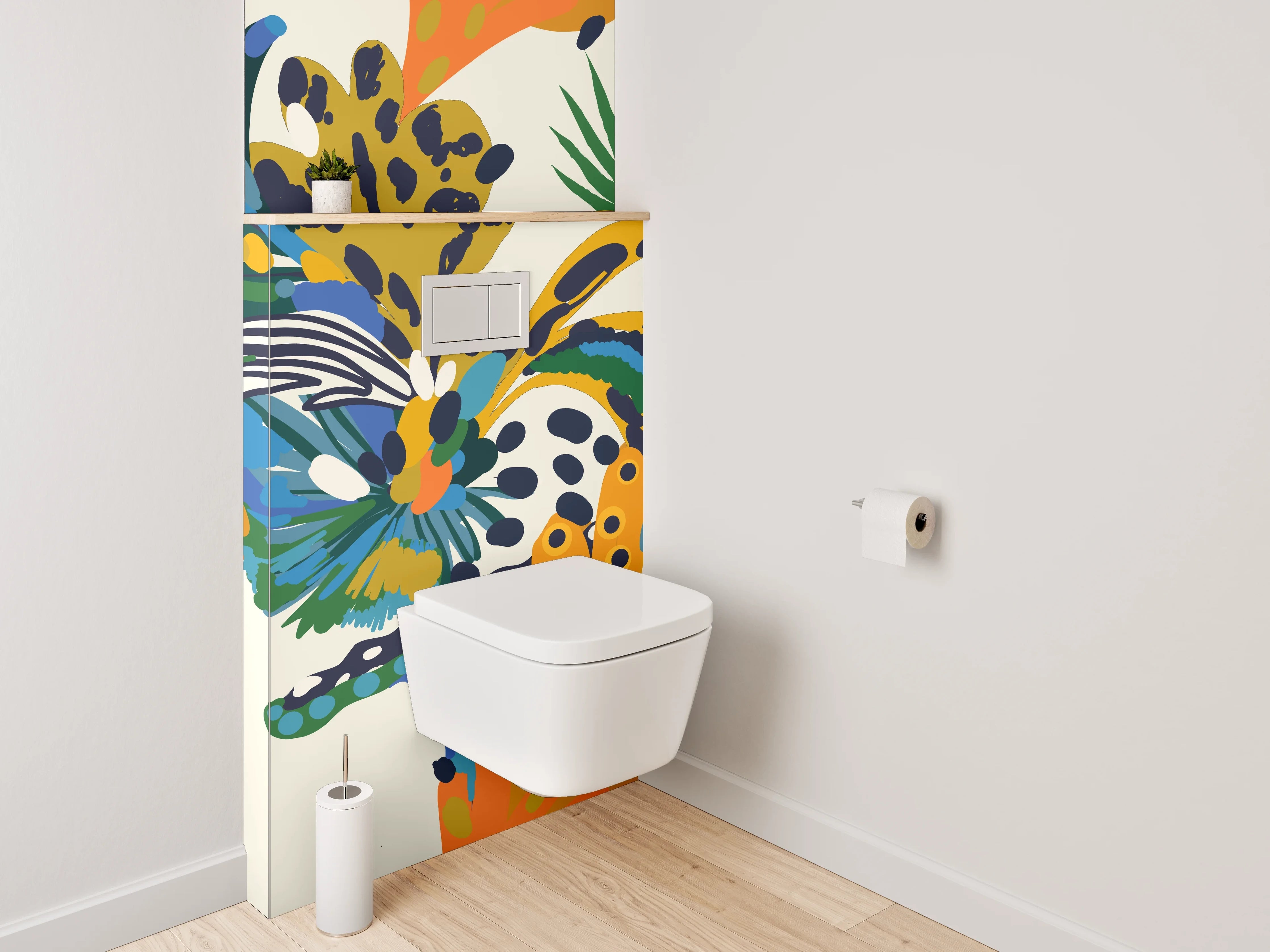 WC-Rückwand - Exotische Dschungel Pflanzen Muster