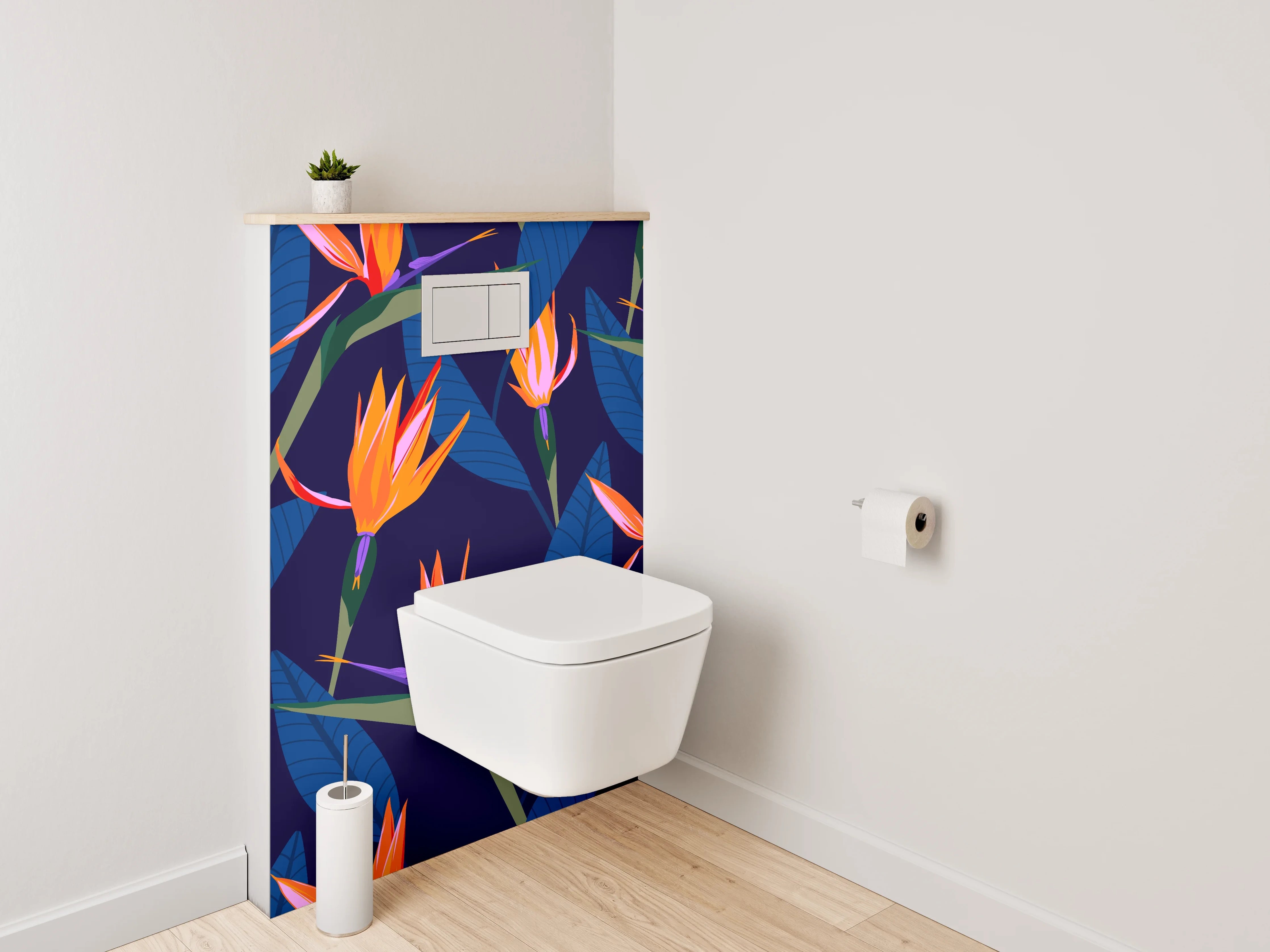 WC-Rückwand - Exotische Strelitzien Blüte Tapete