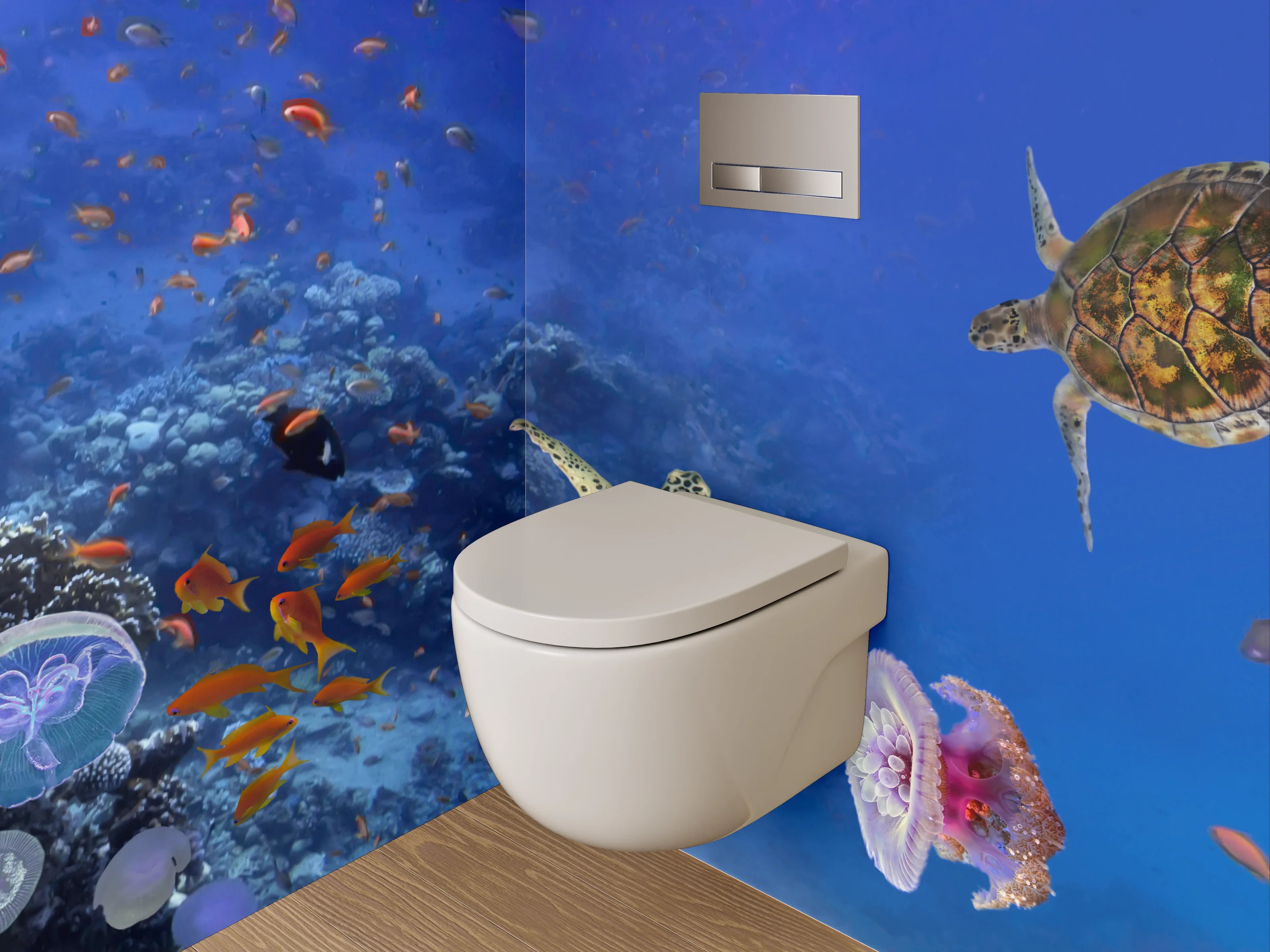 WC-Rückwand - Exotisches Korallenriff Unterwasserwelt Fotopanel