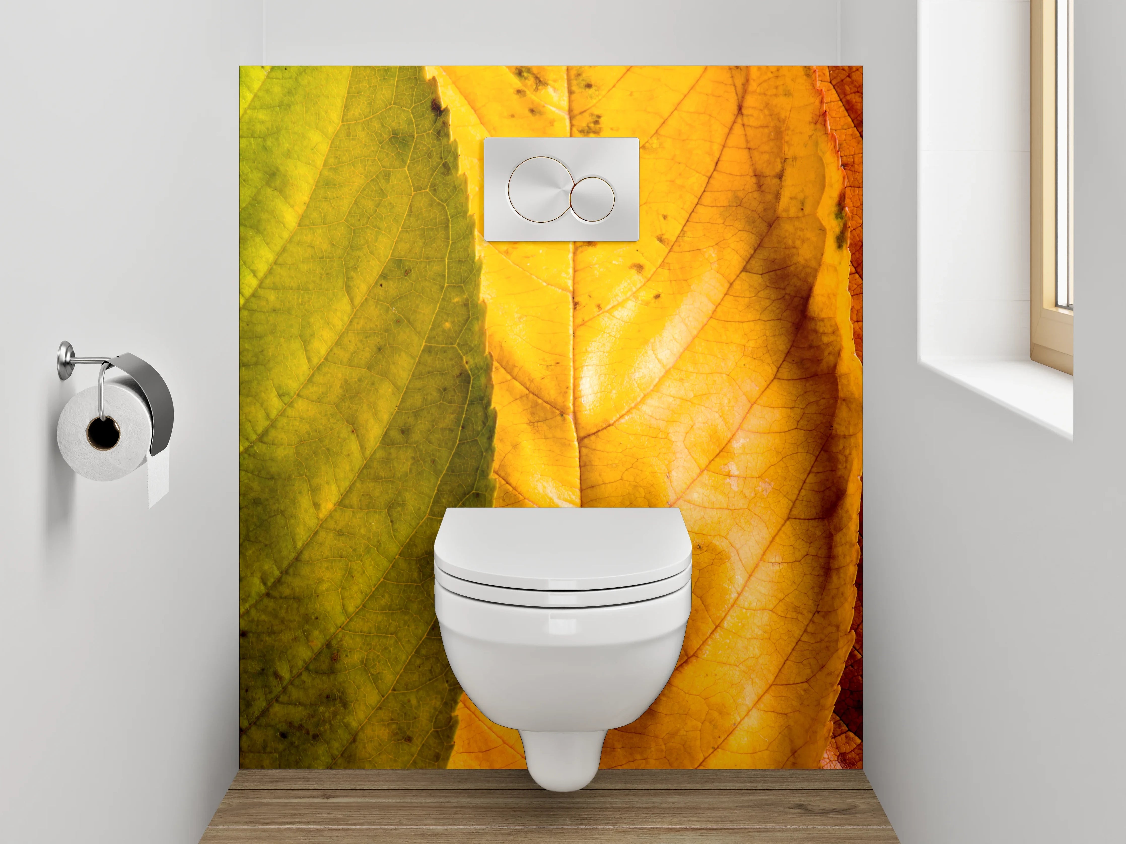 WC-Rückwand - Farbenfrohe Blätter – Natur im Wandel