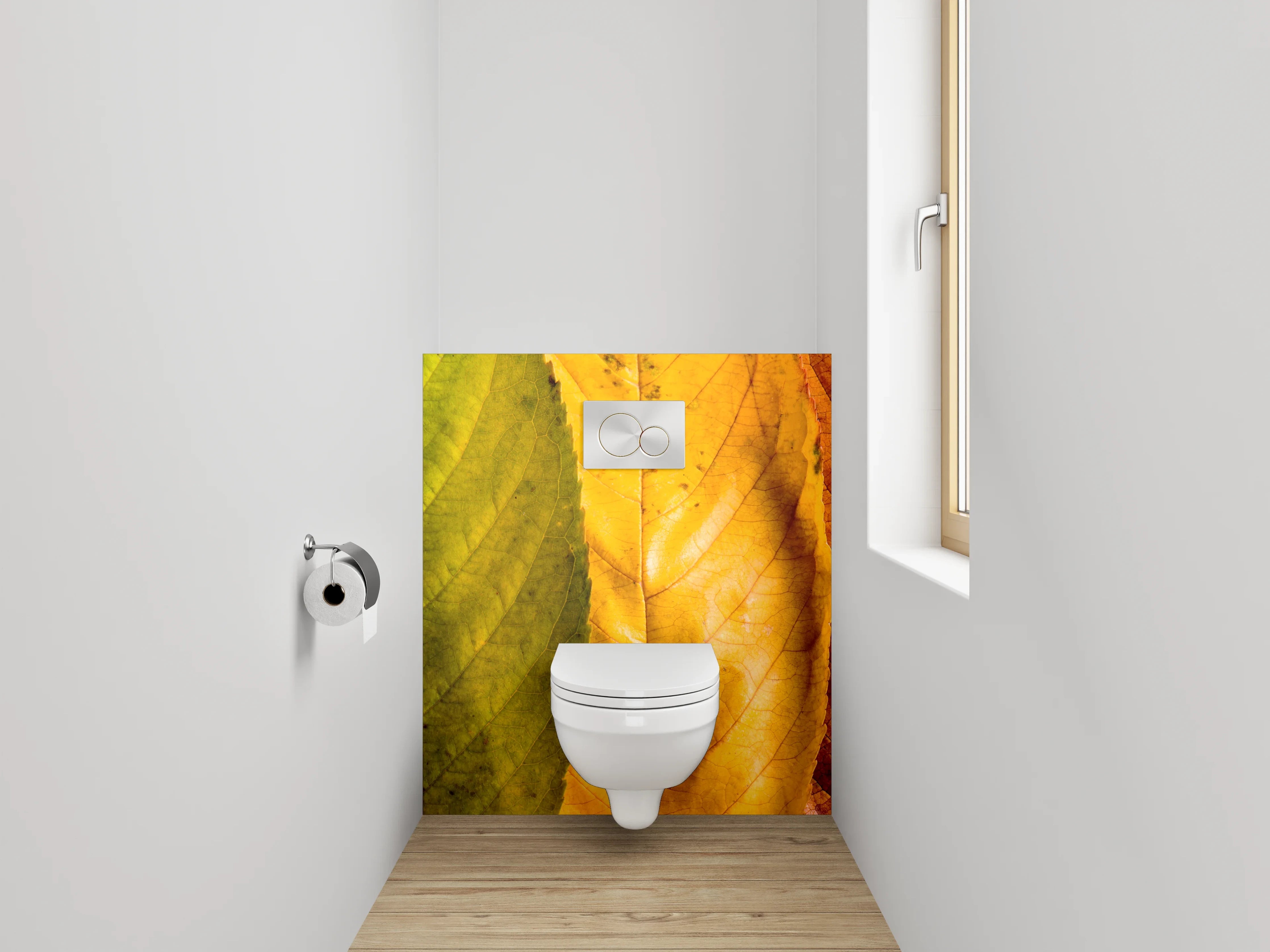 WC-Rückwand - Farbenfrohe Blätter – Natur im Wandel