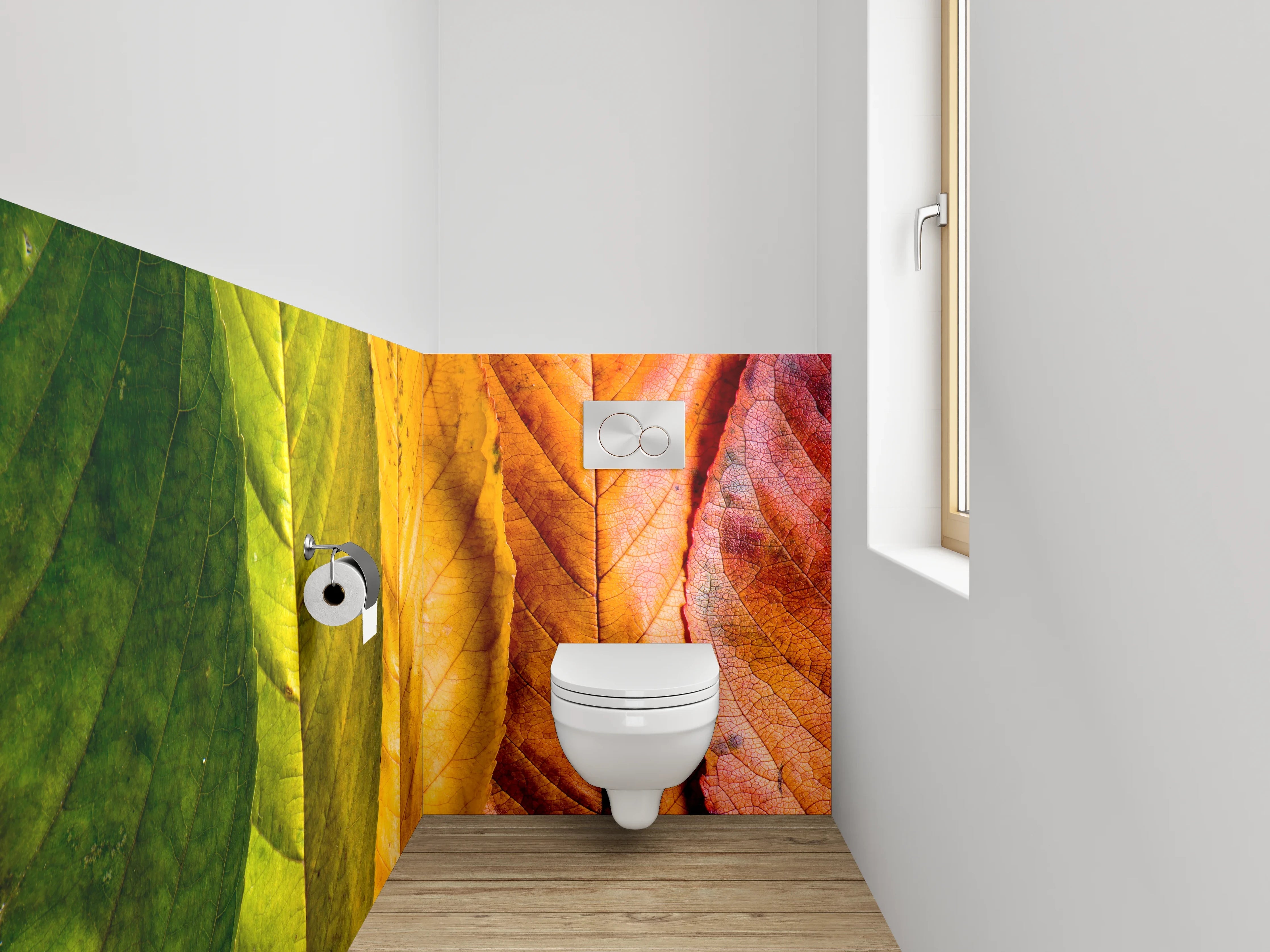 WC-Rückwand - Farbenfrohe Blätter – Natur im Wandel