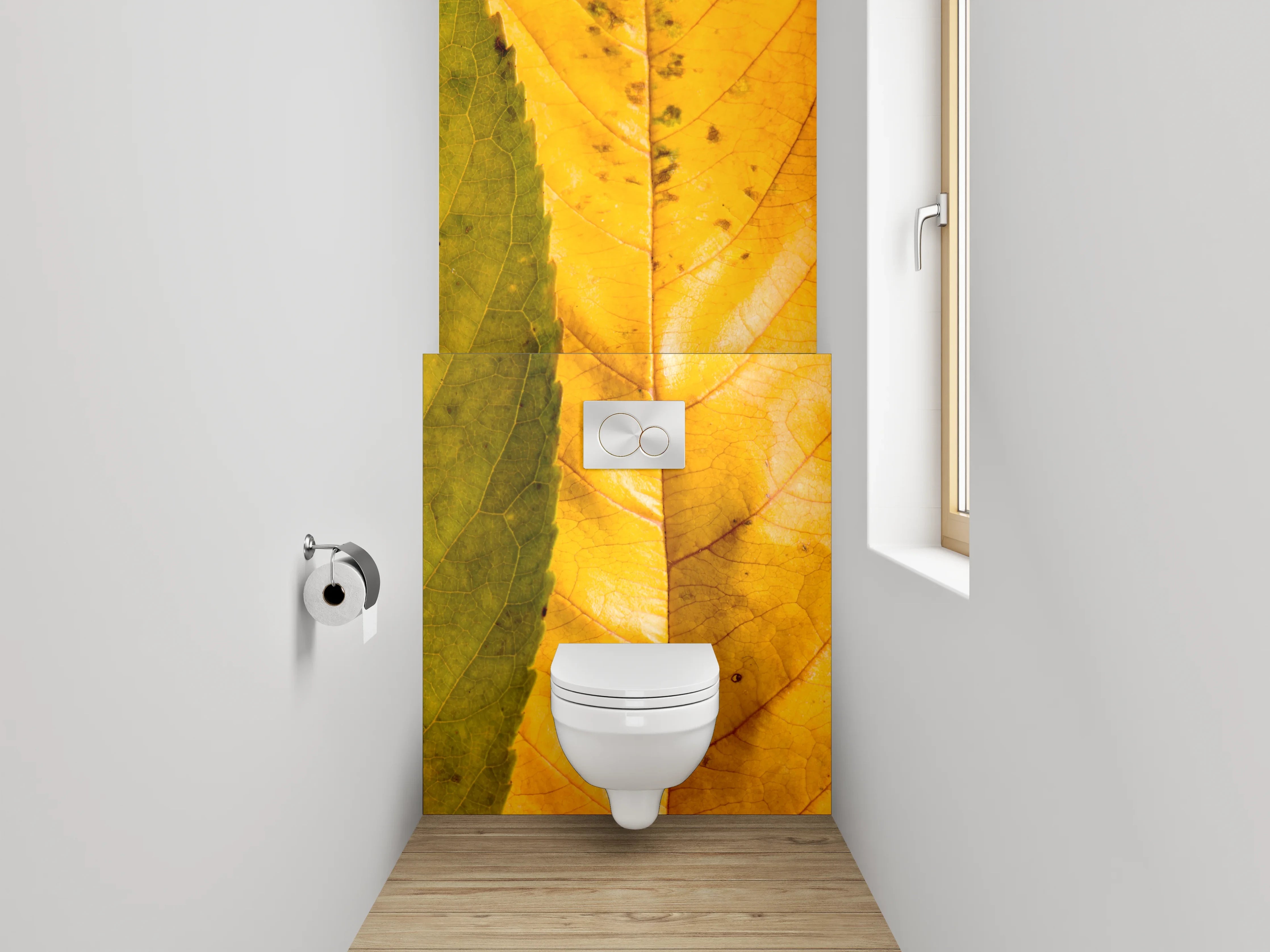 WC-Rückwand - Farbenfrohe Blätter – Natur im Wandel