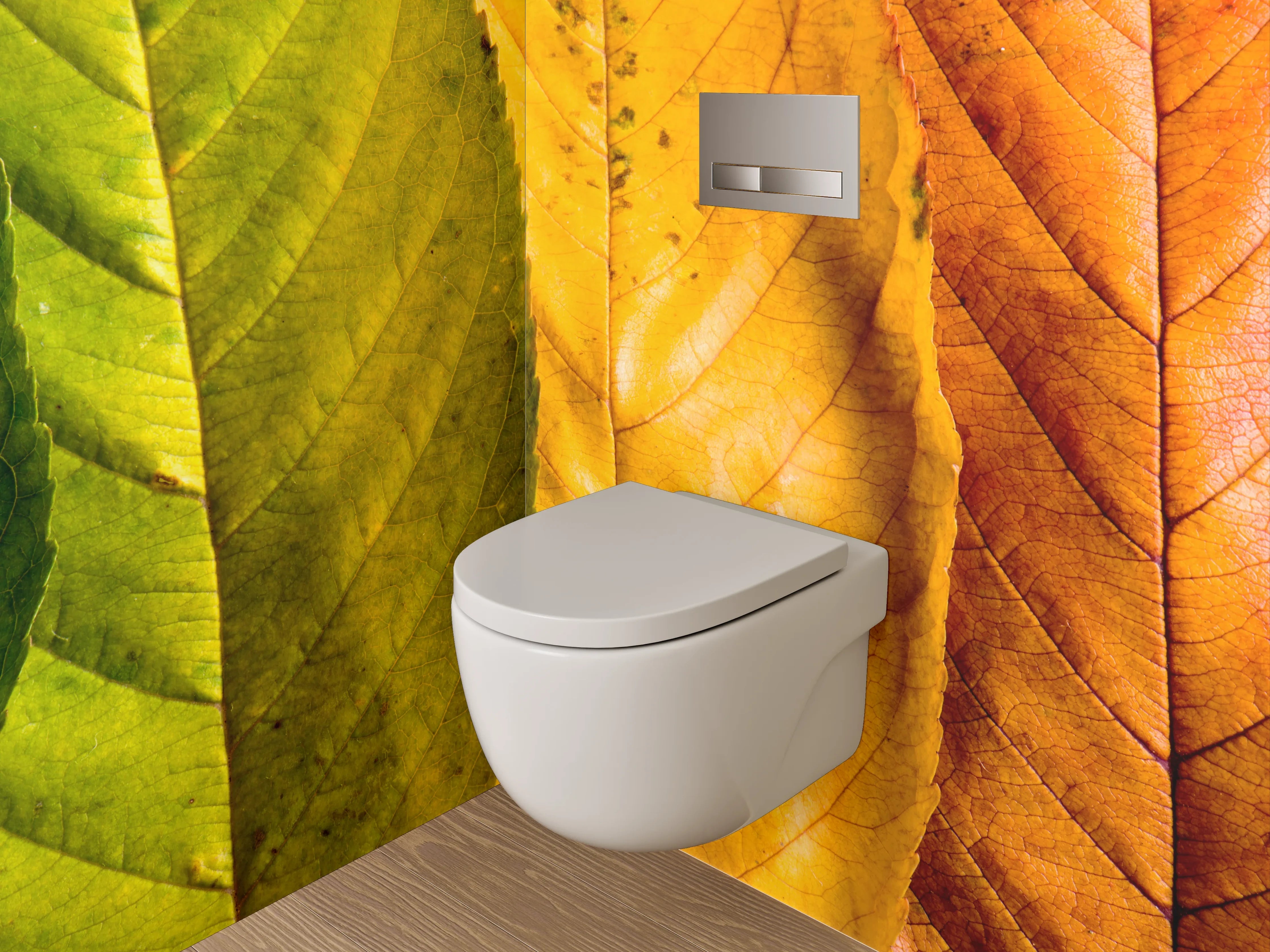 WC-Rückwand - Farbenfrohe Blätter – Natur im Wandel