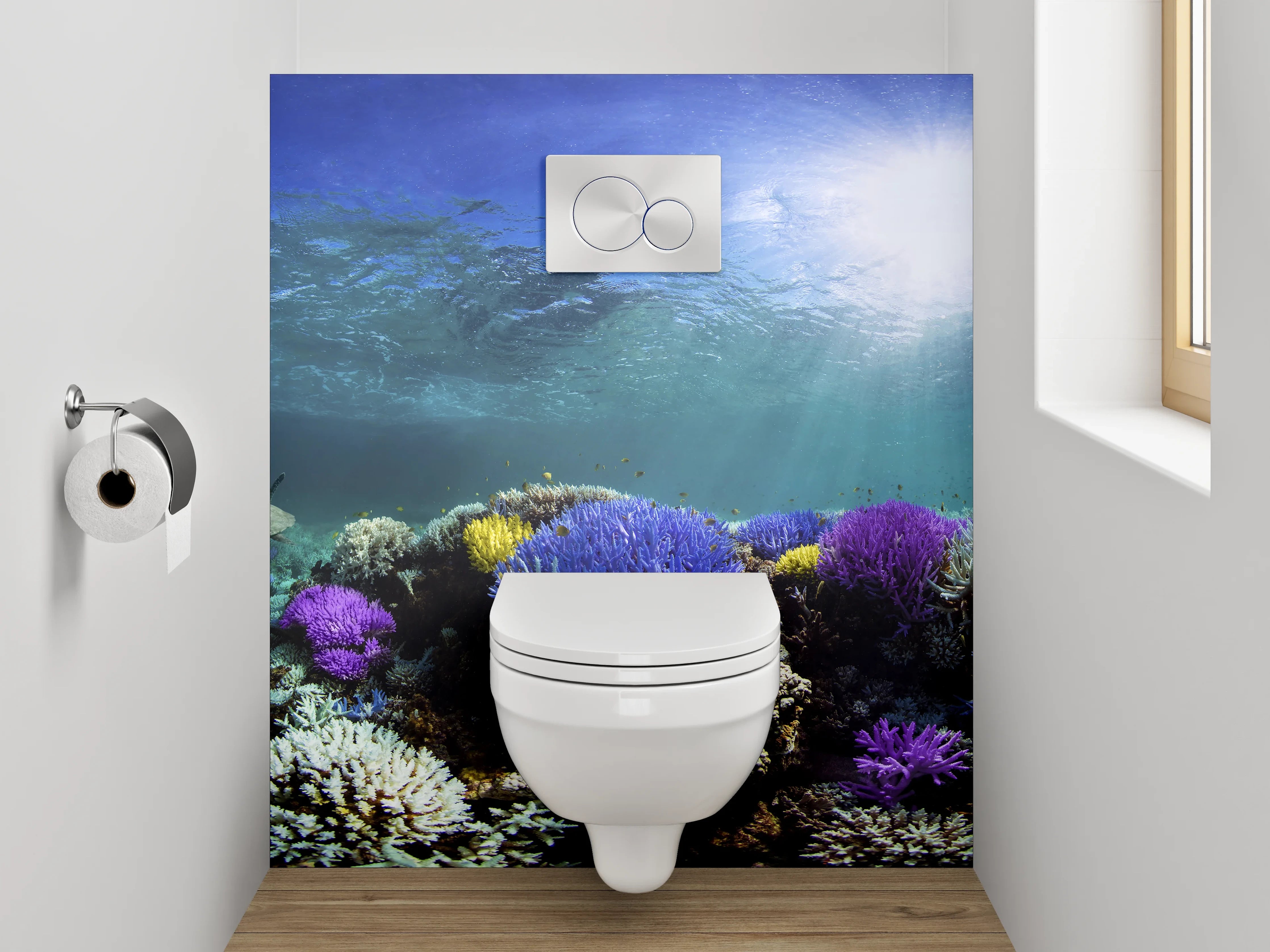 WC-Rückwand - Farbenfrohe Korallenriff-Unterwasserwelt