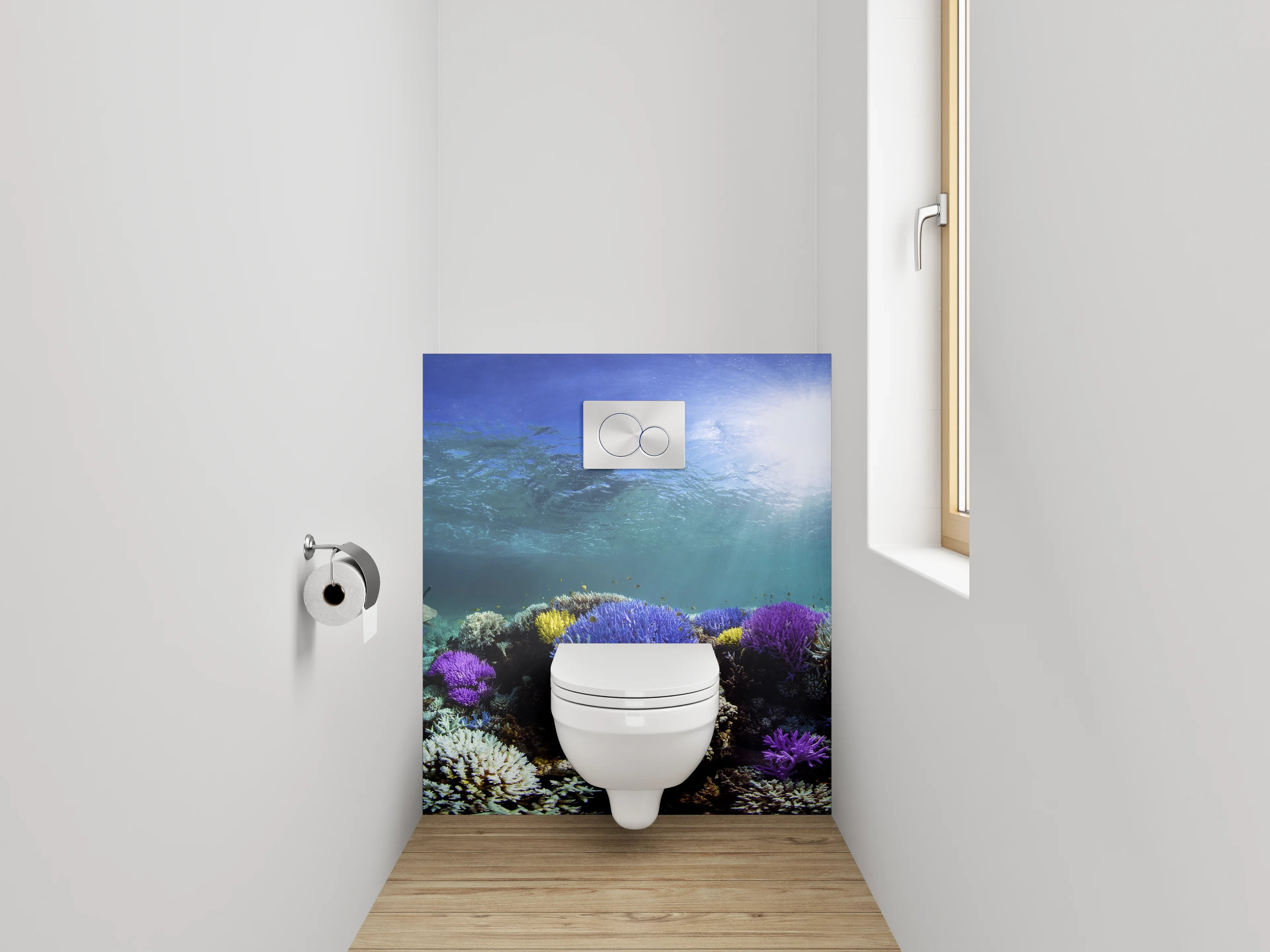 WC-Rückwand - Farbenfrohe Korallenriff-Unterwasserwelt