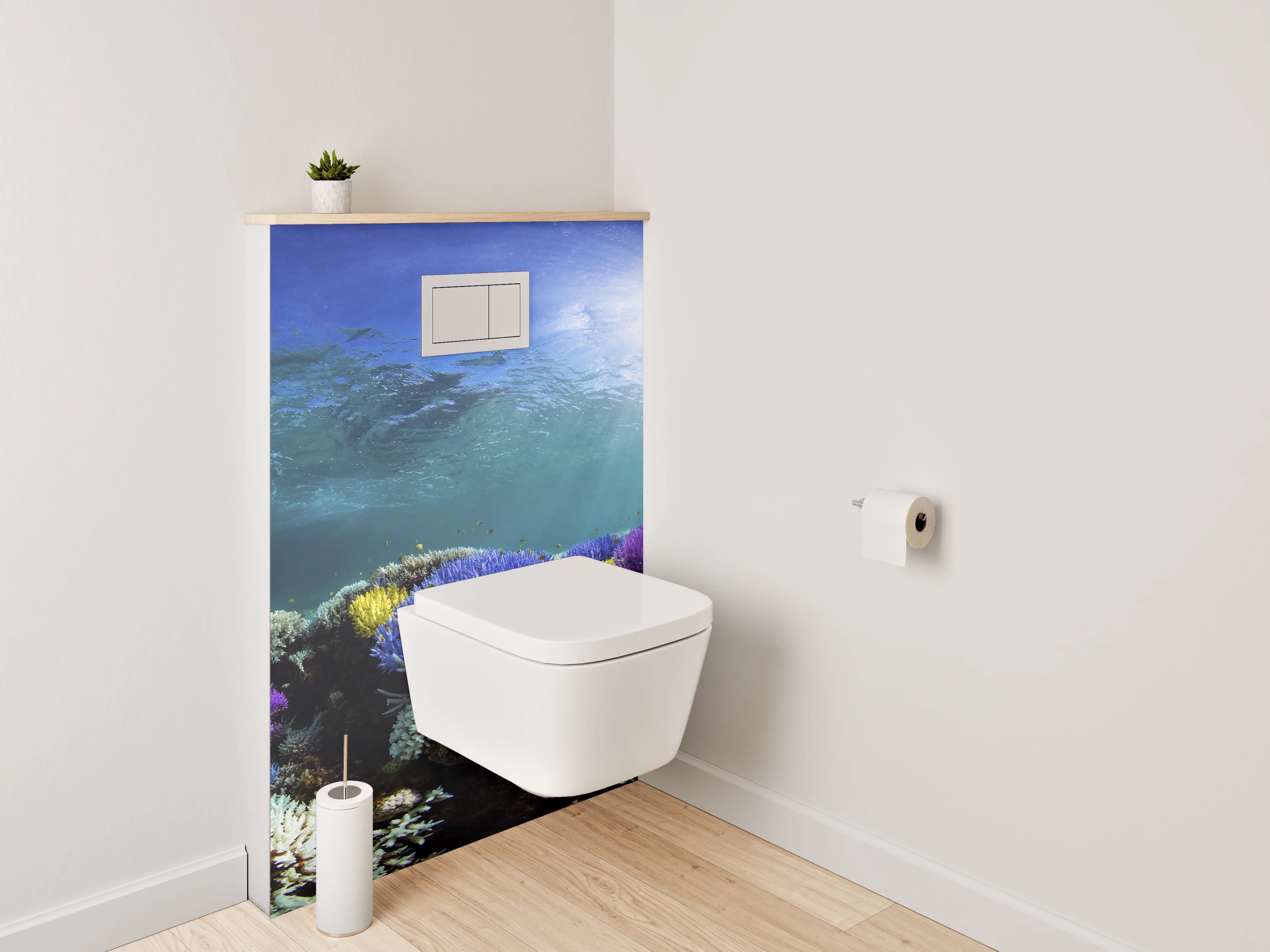 WC-Rückwand - Farbenfrohe Korallenriff-Unterwasserwelt