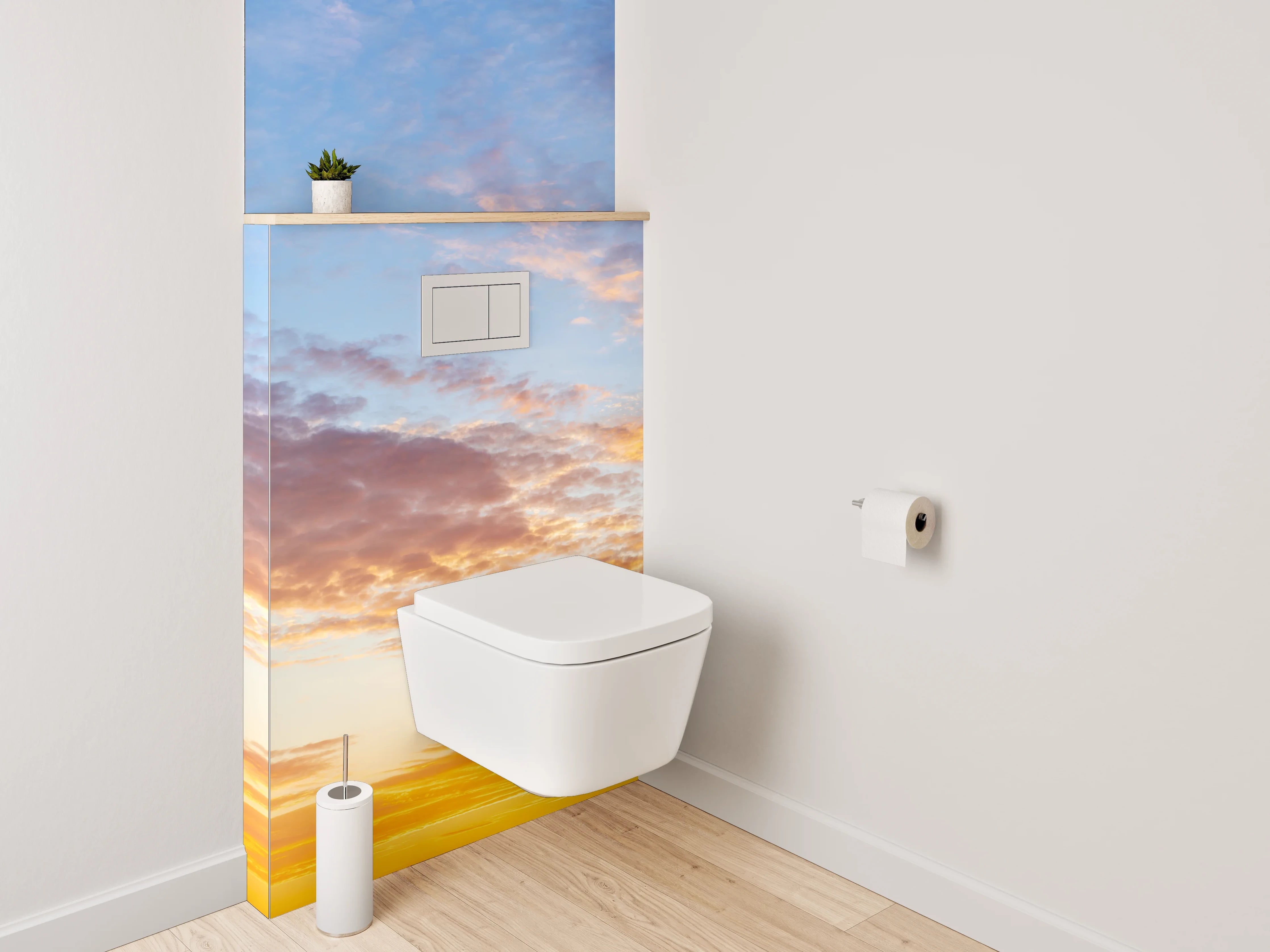 WC-Rückwand - Farbenfroher Sonnenuntergang am Himmel
