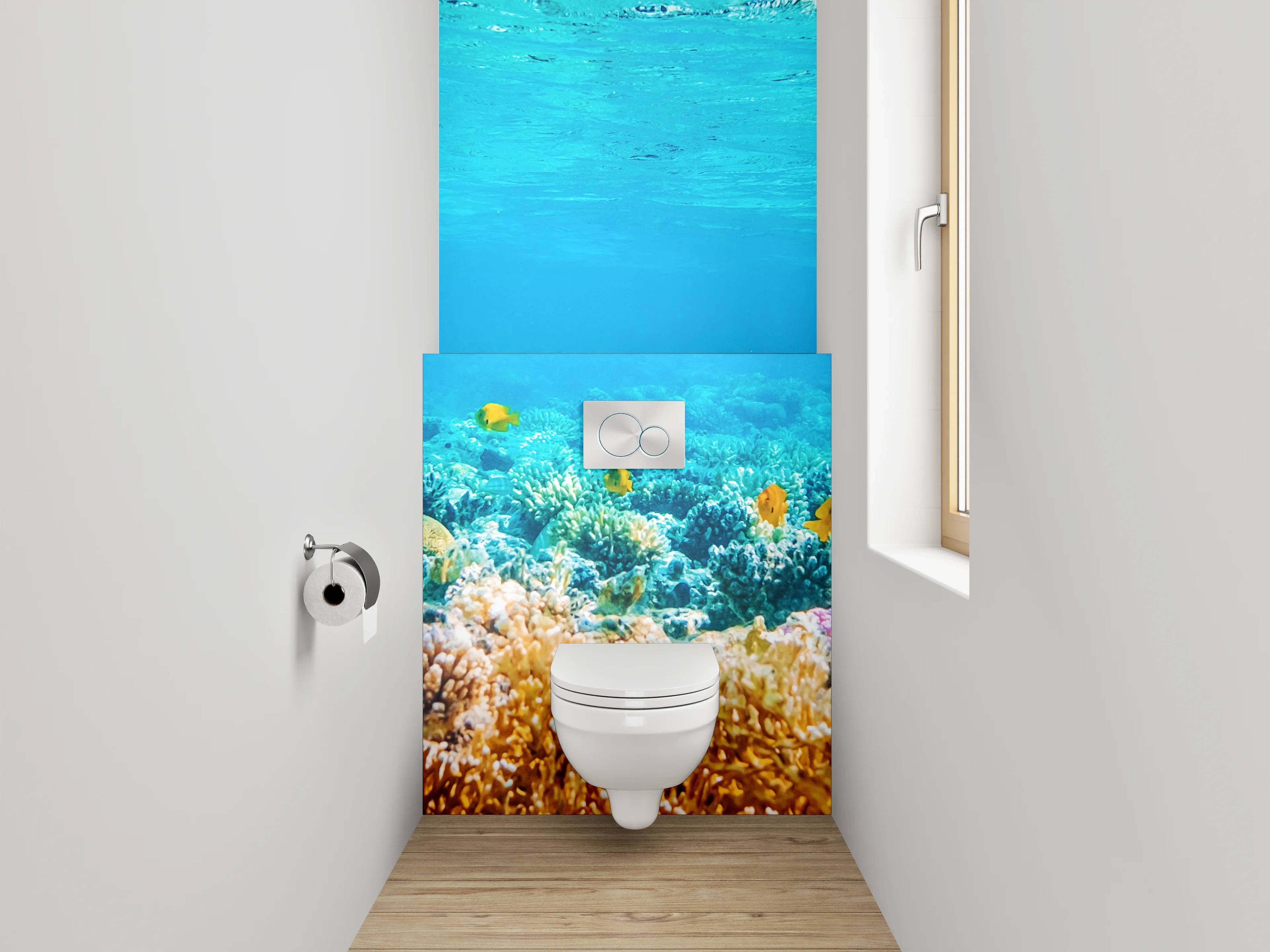 WC-Rückwand - Farbenfrohes Korallenriff unter Wasser
