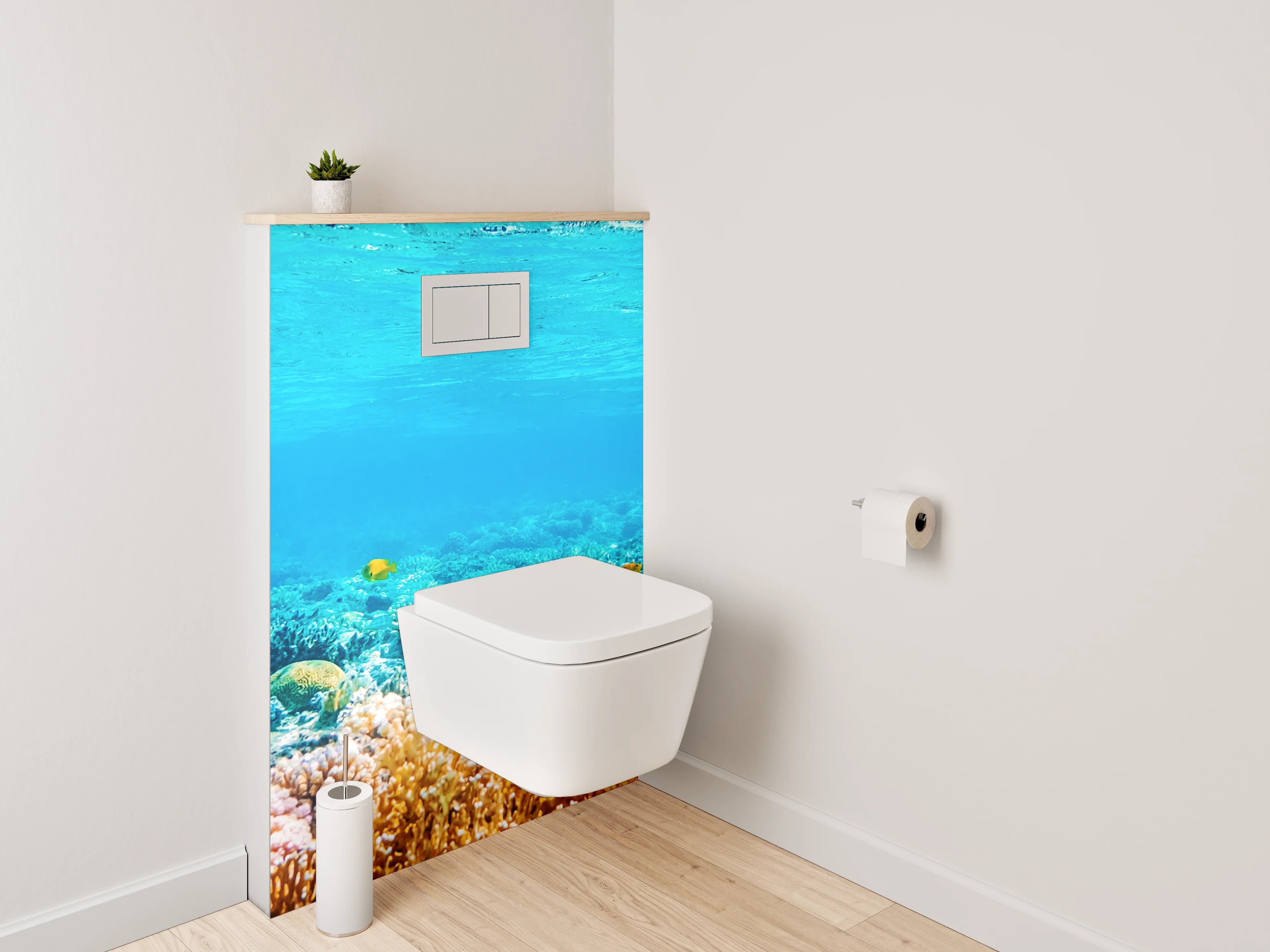 WC-Rückwand - Farbenfrohes Korallenriff unter Wasser