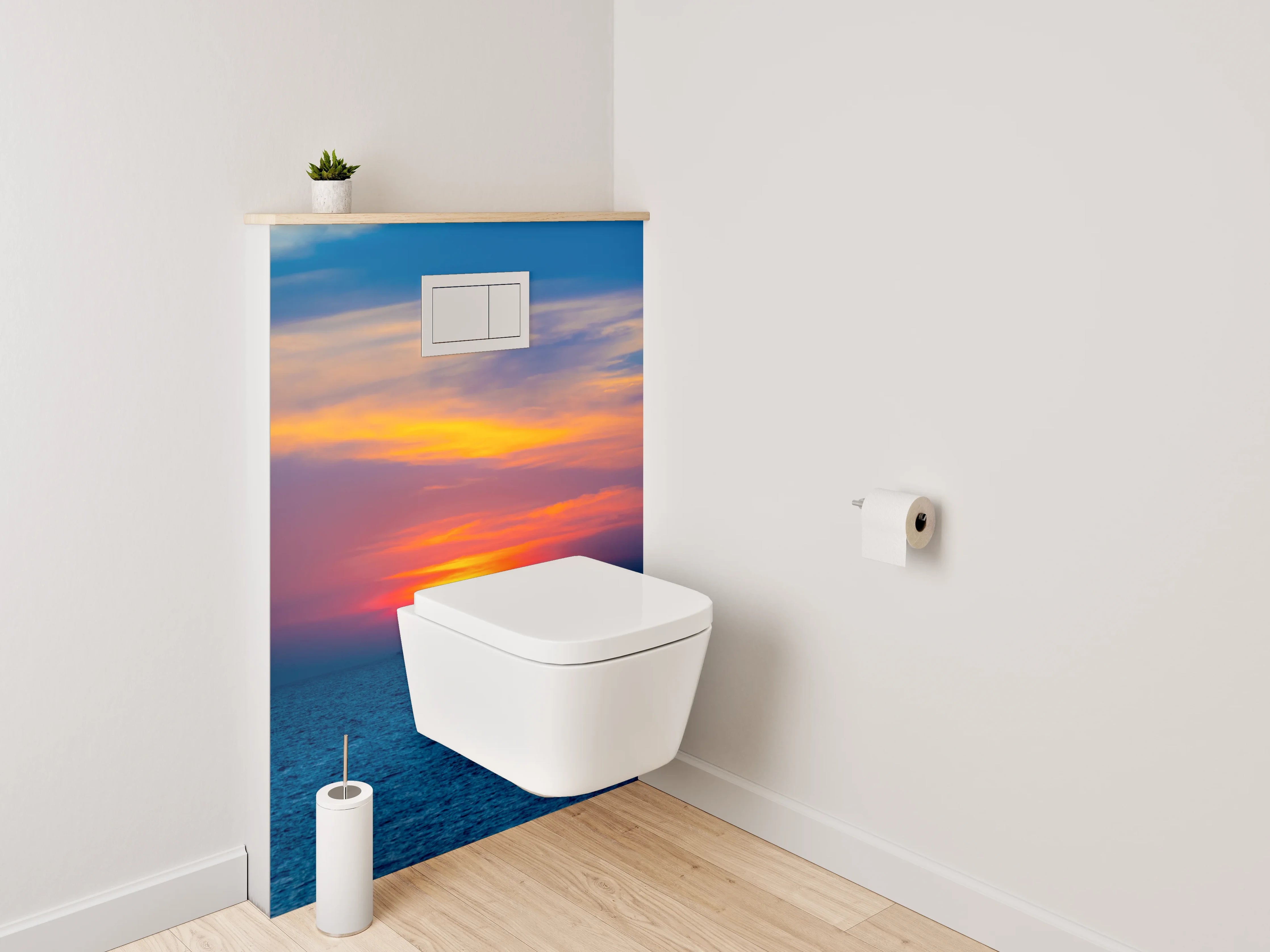WC-Rückwand - Farbenprächtiger Sonnenuntergang am Meer