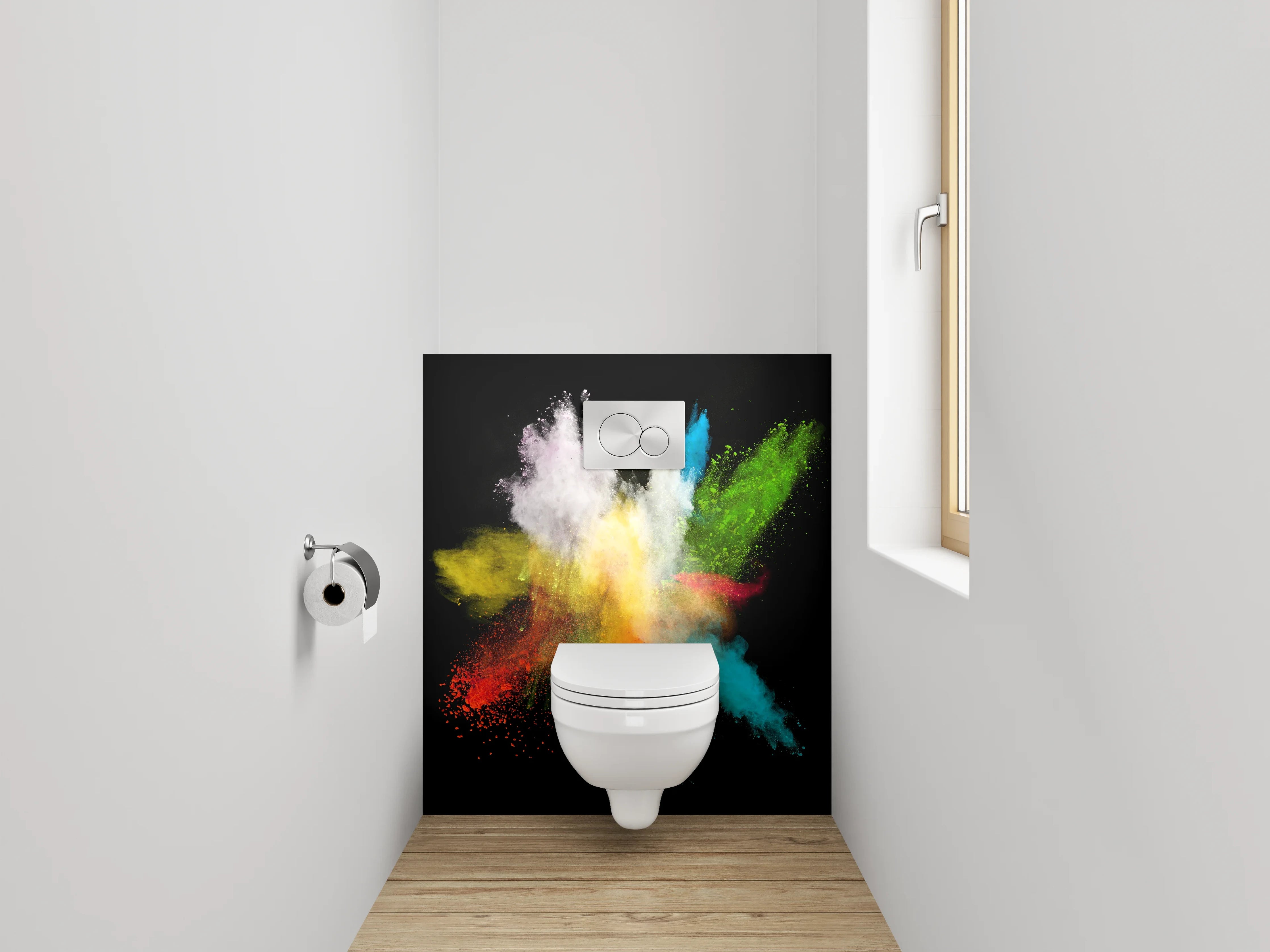 WC-Rückwand - Farbexplosion Abstrakt Wandbild