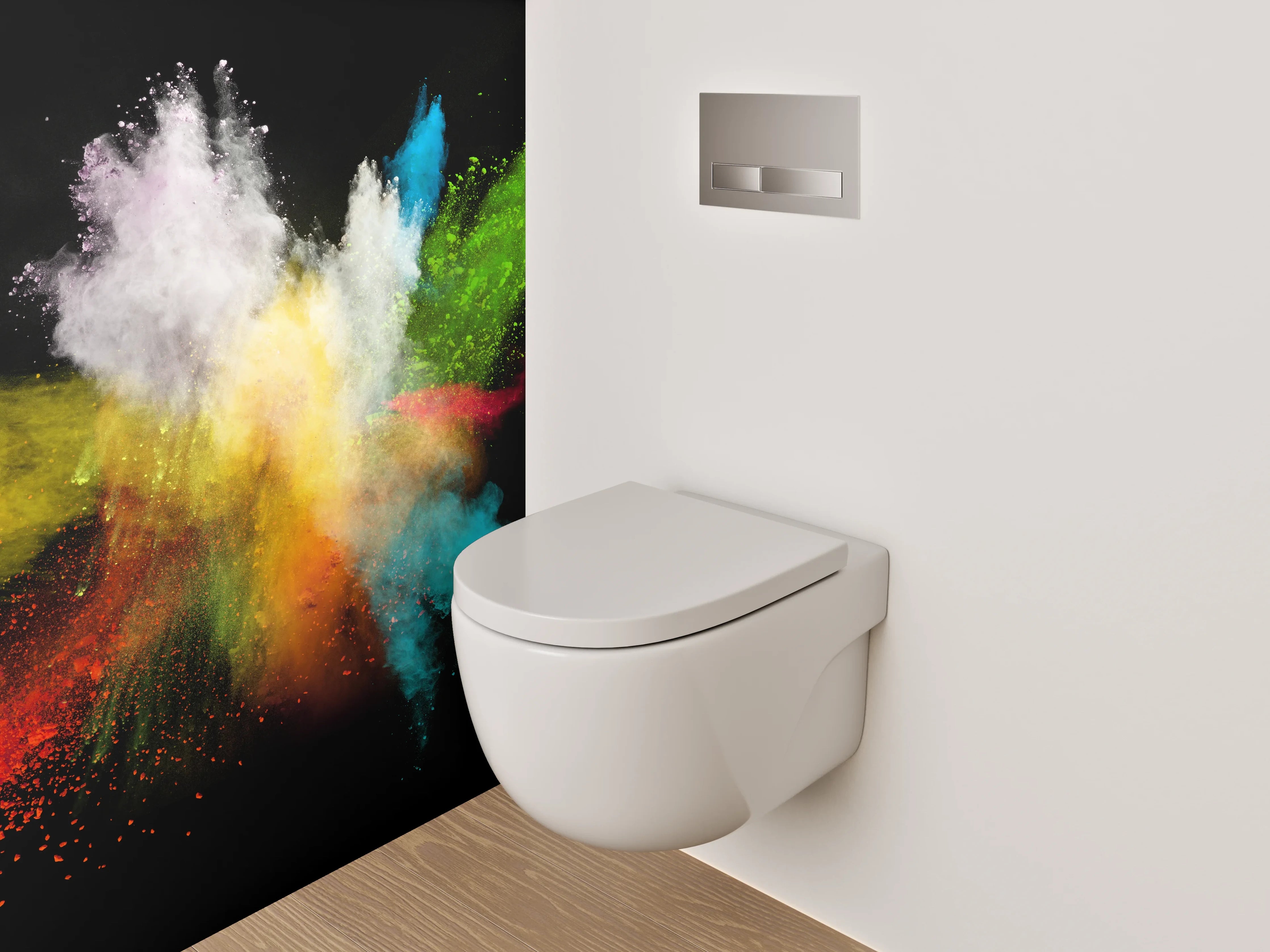 WC-Rückwand - Farbexplosion Abstrakt Wandbild
