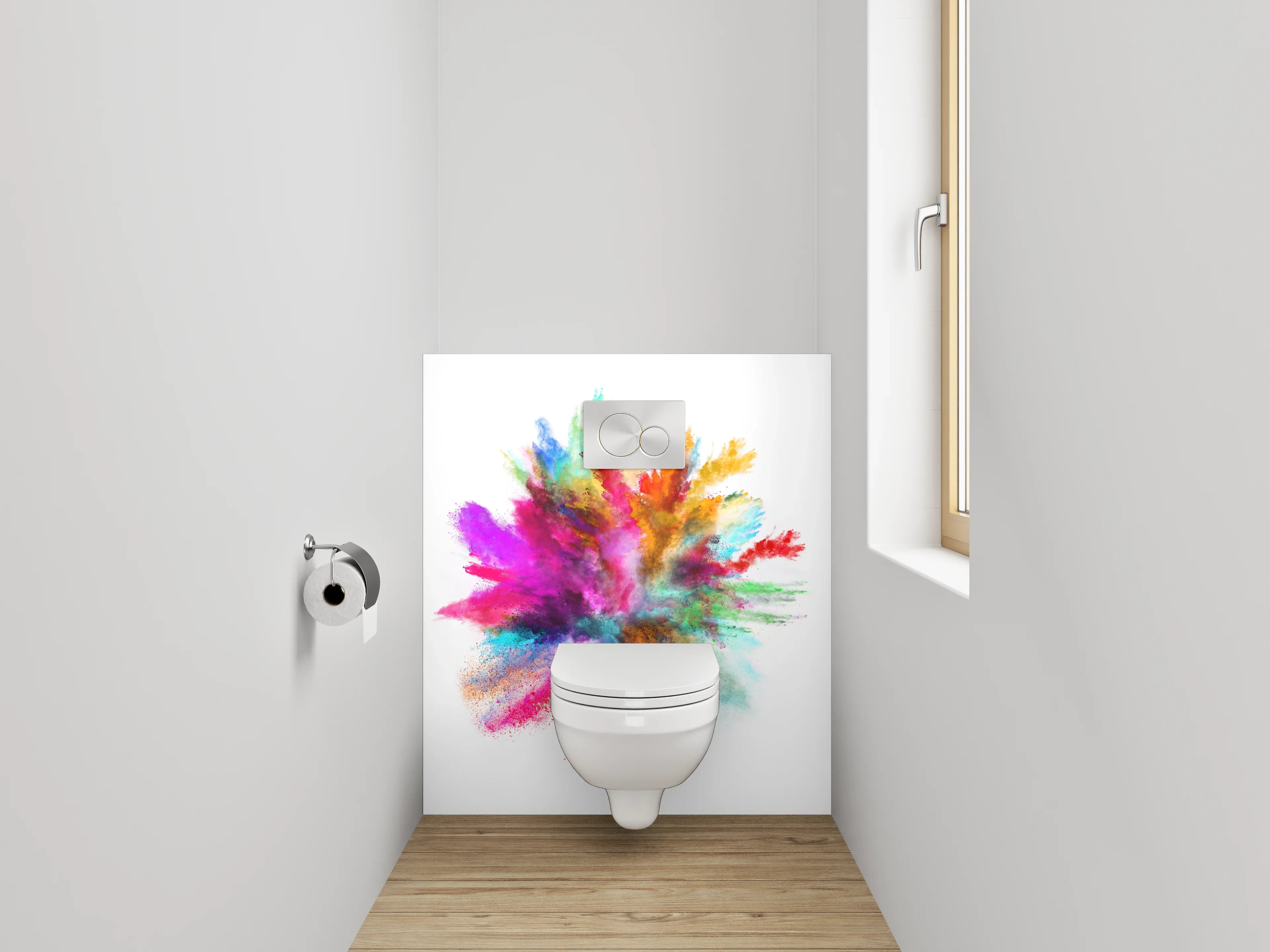 WC-Rückwand - Farbexplosion abstrakt bunt