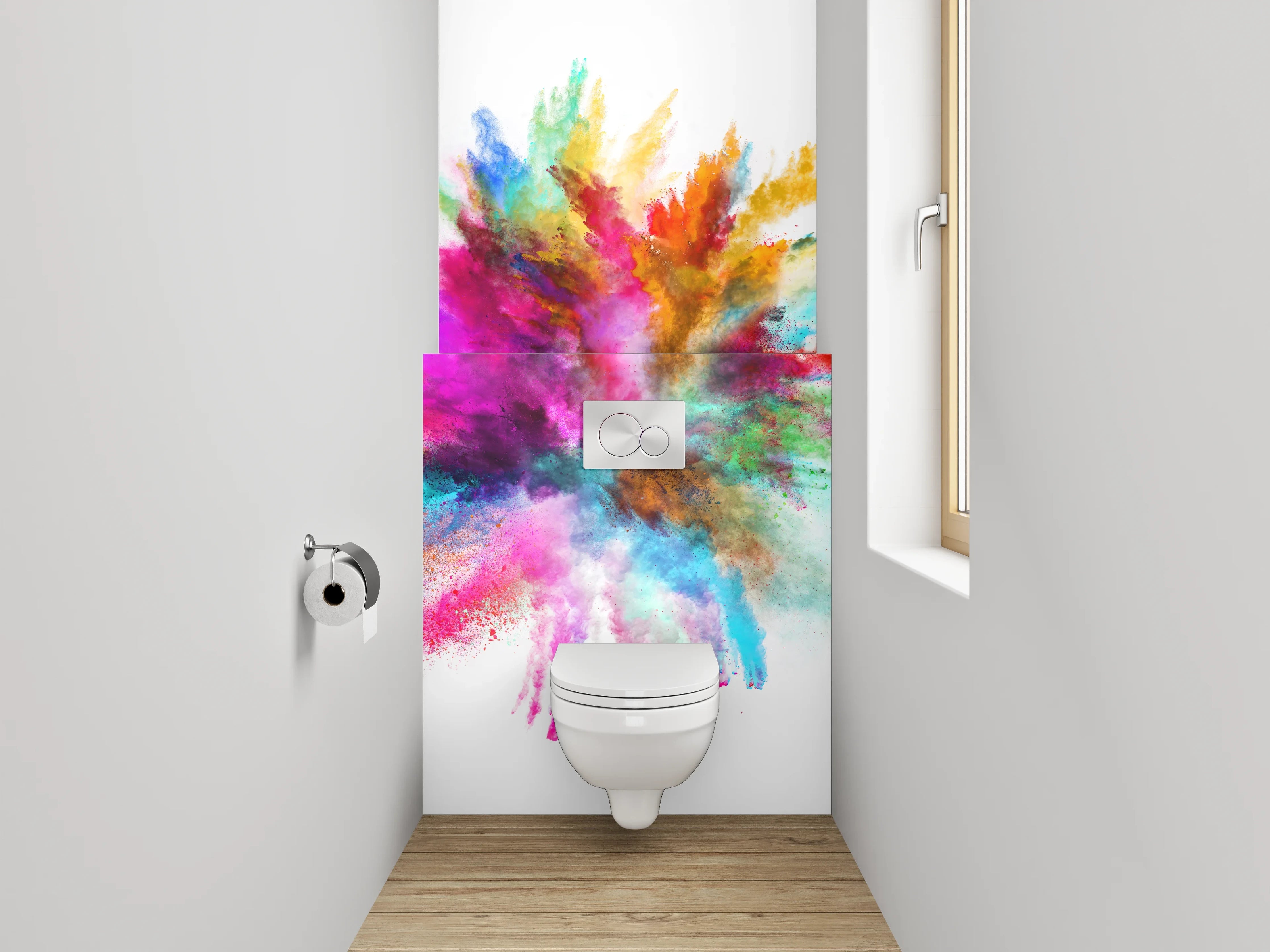 WC-Rückwand - Farbexplosion abstrakt bunt