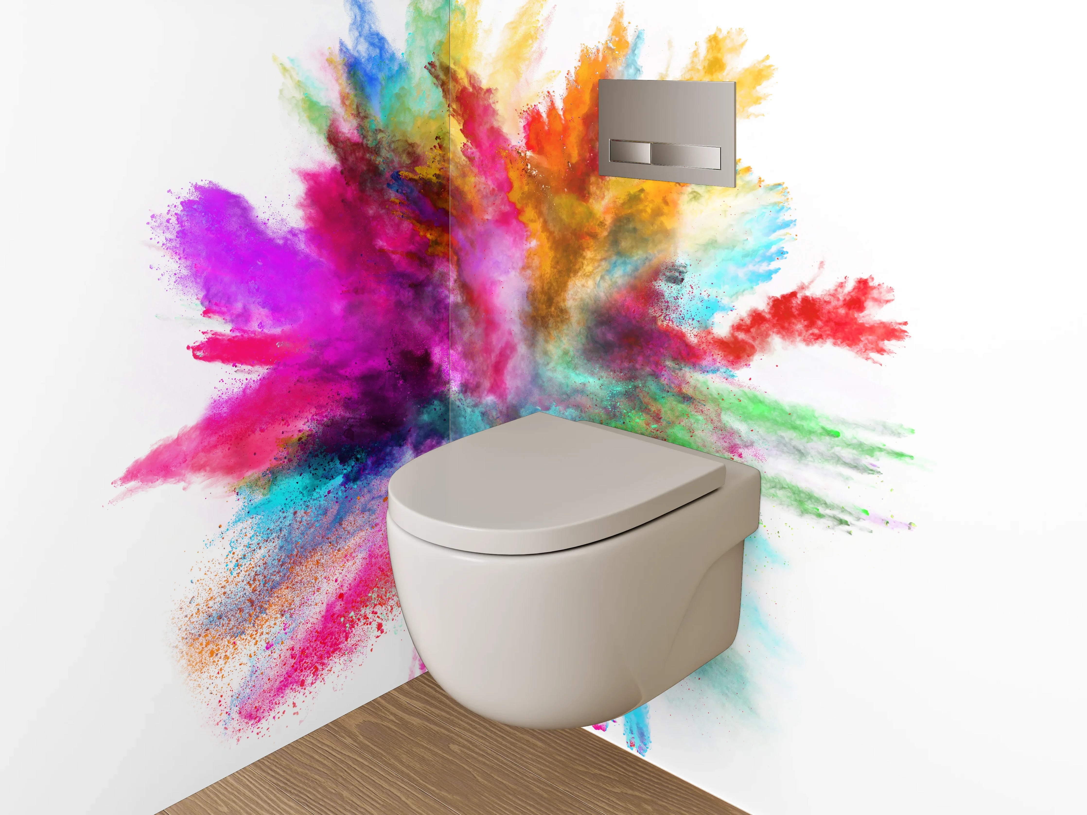 WC-Rückwand - Farbexplosion abstrakt bunt