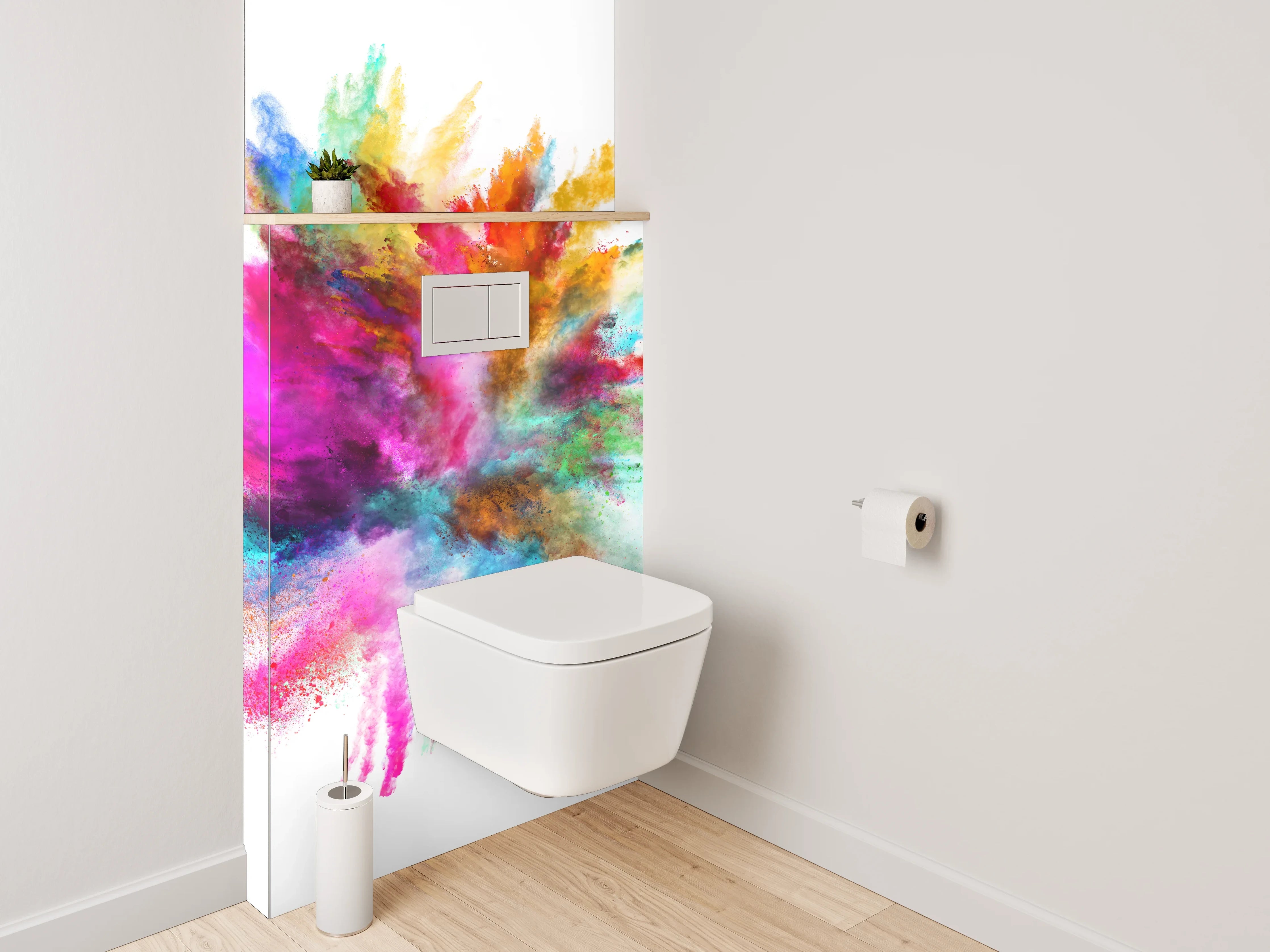 WC-Rückwand - Farbexplosion abstrakt bunt