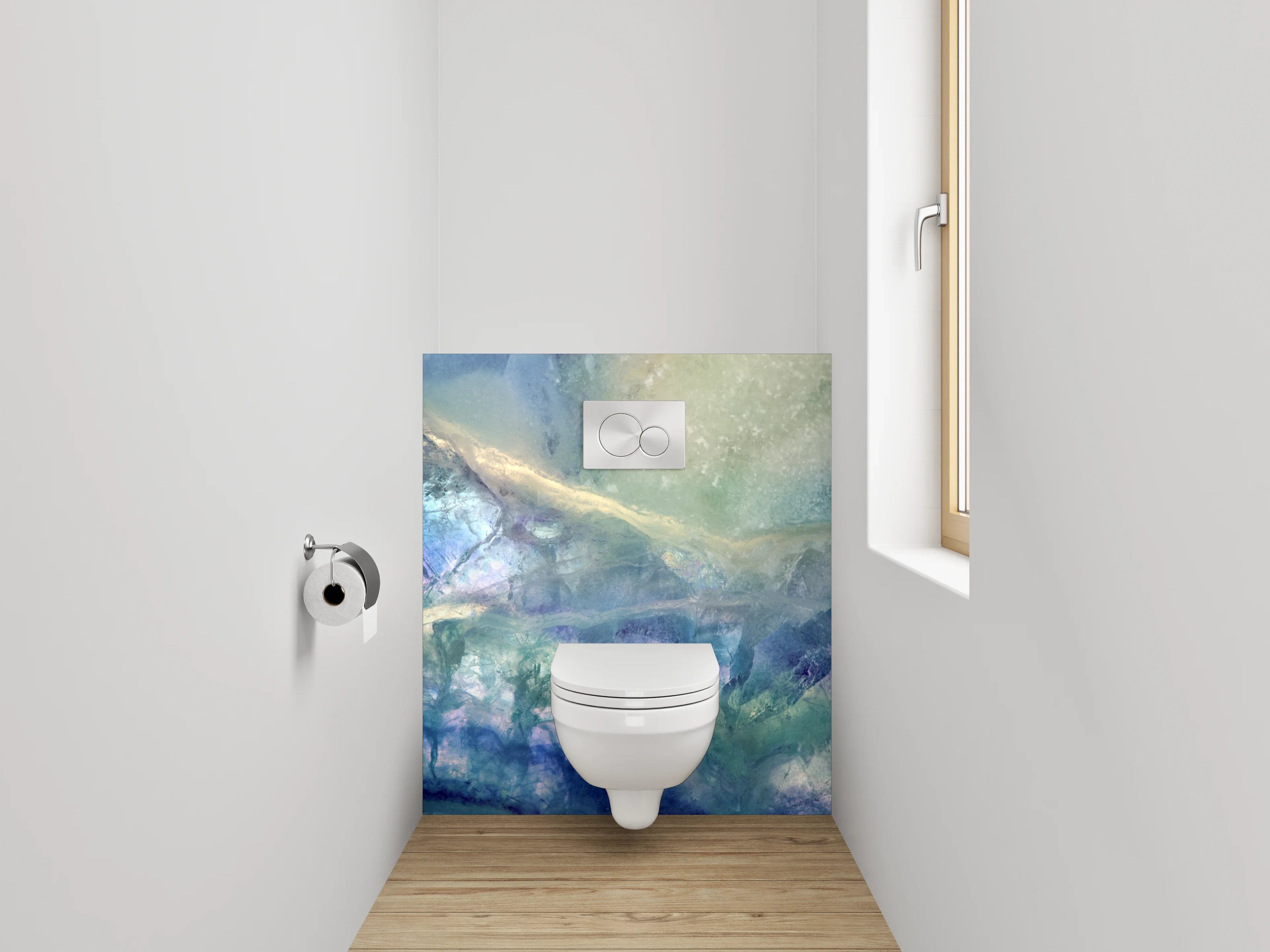 WC-Rückwand - Farbloser Edelstein Marmor Optik
