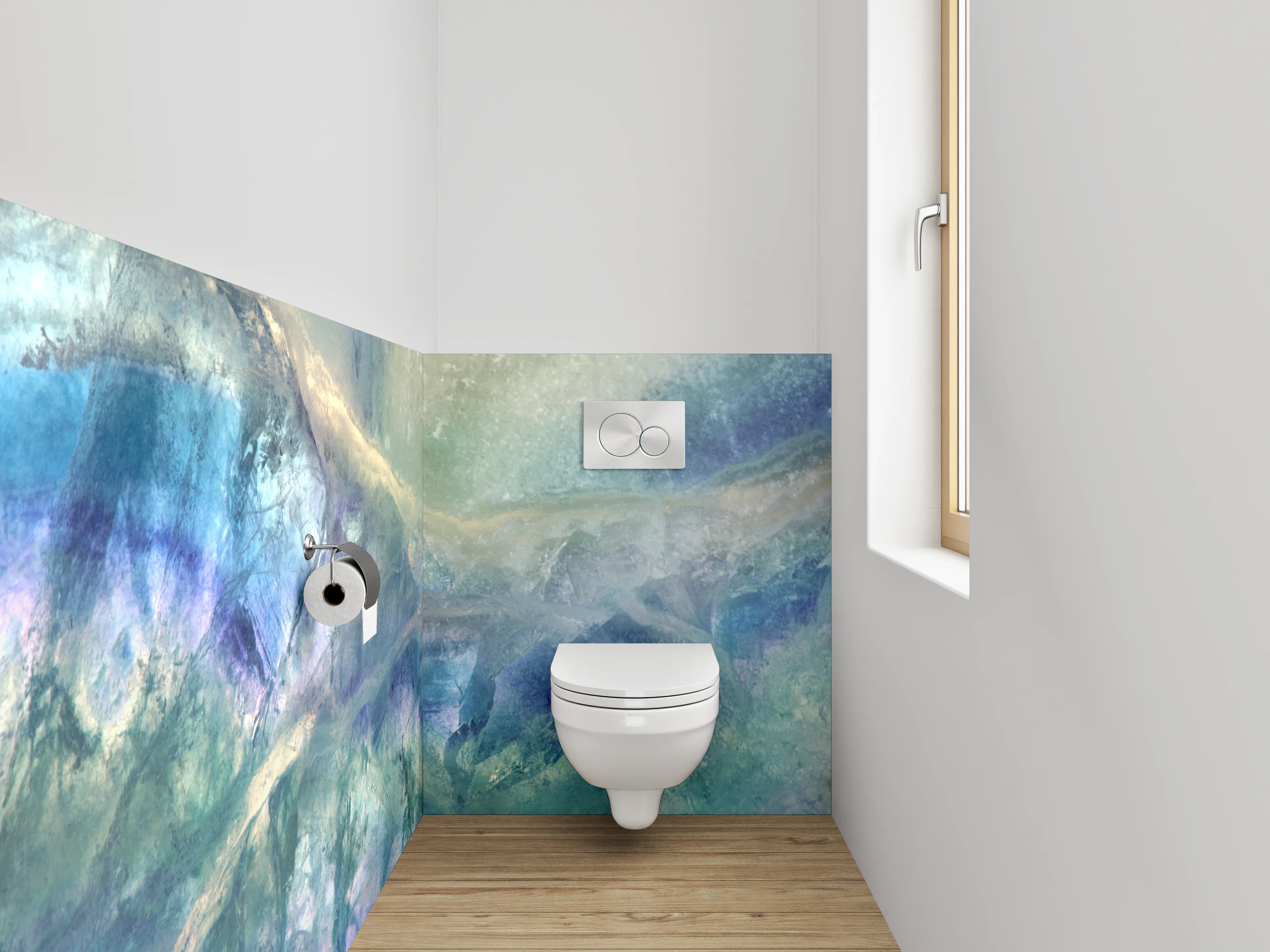 WC-Rückwand - Farbloser Edelstein Marmor Optik