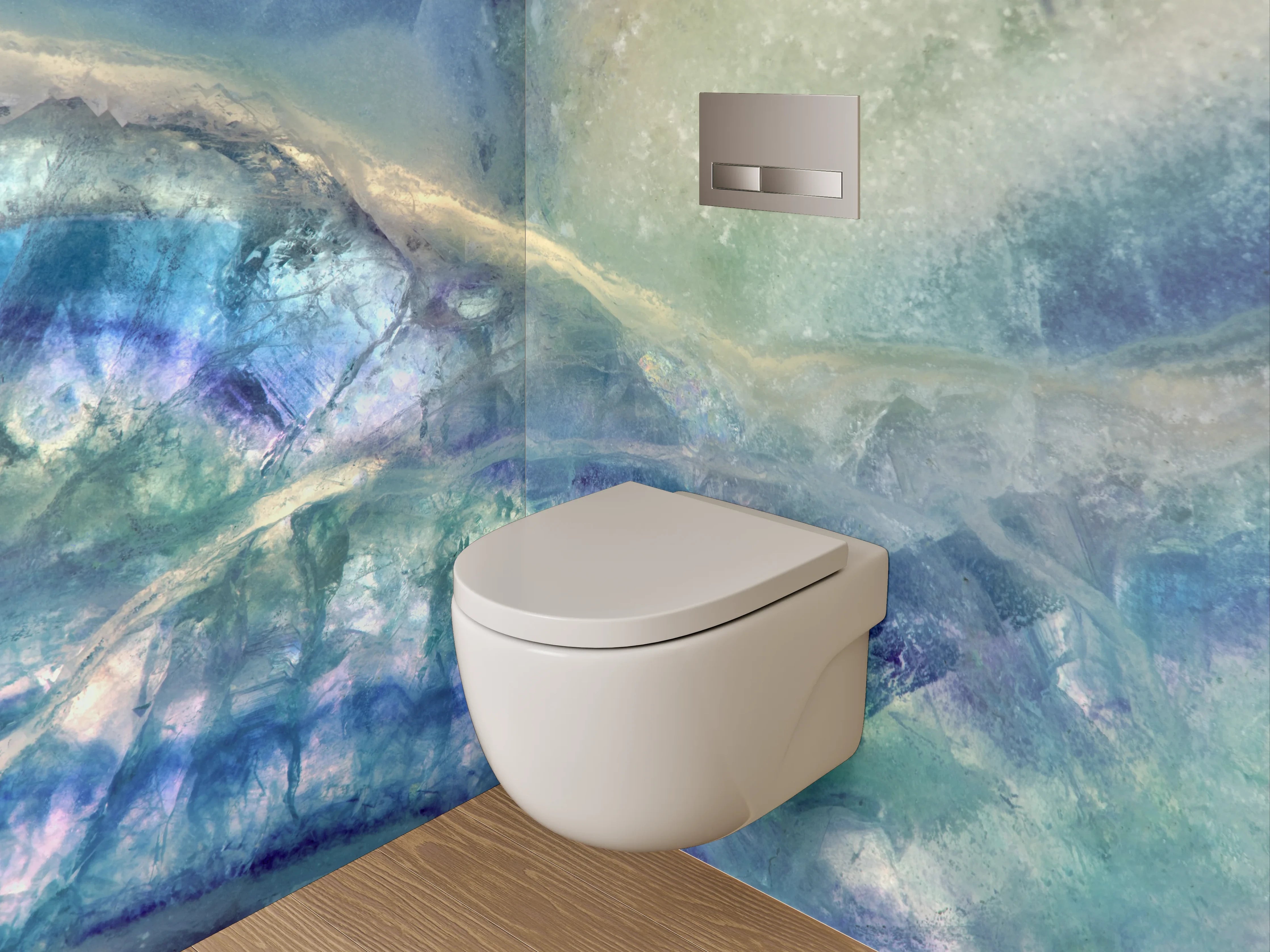 WC-Rückwand - Farbloser Edelstein Marmor Optik