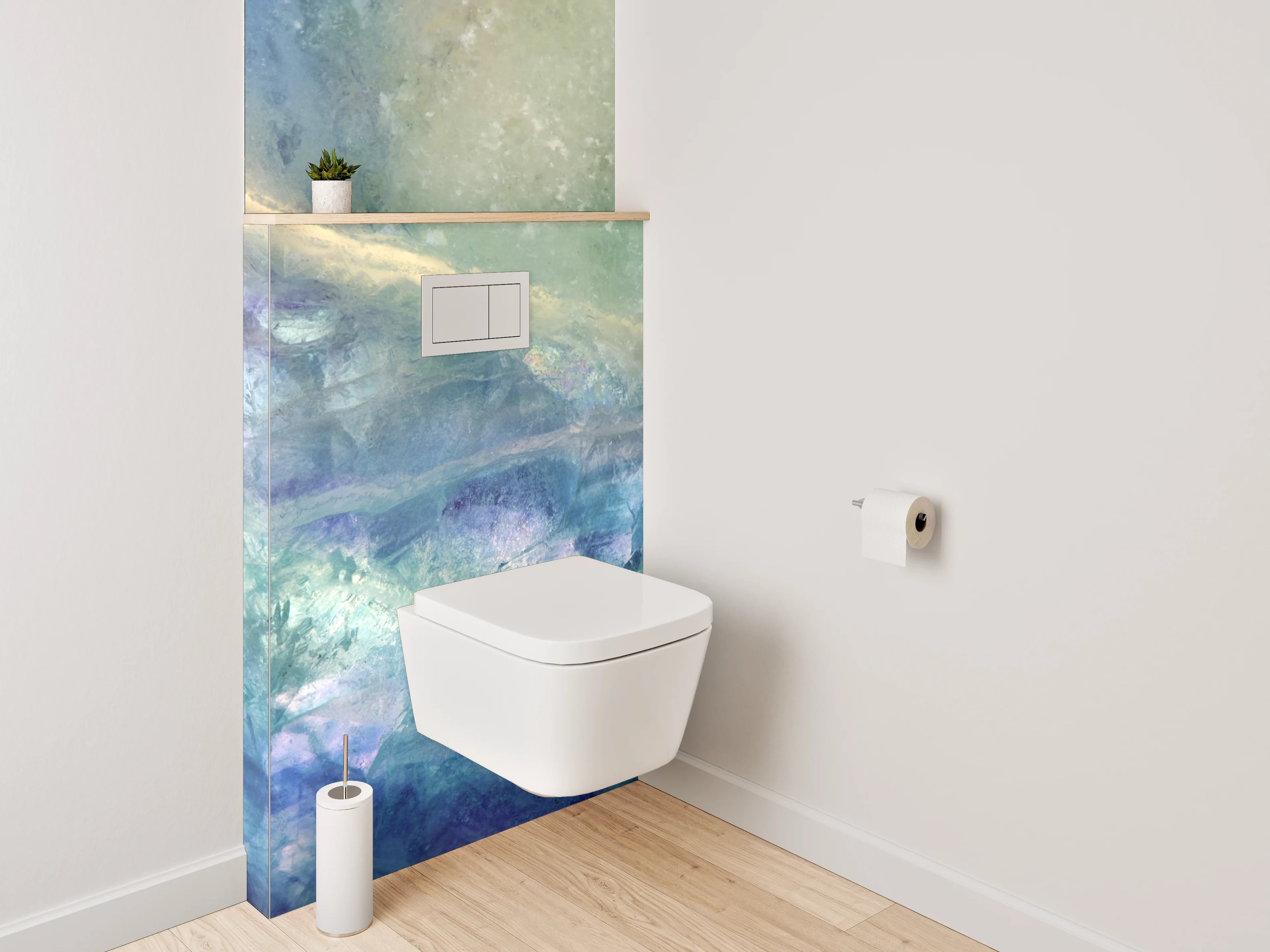 WC-Rückwand - Farbloser Edelstein Marmor Optik
