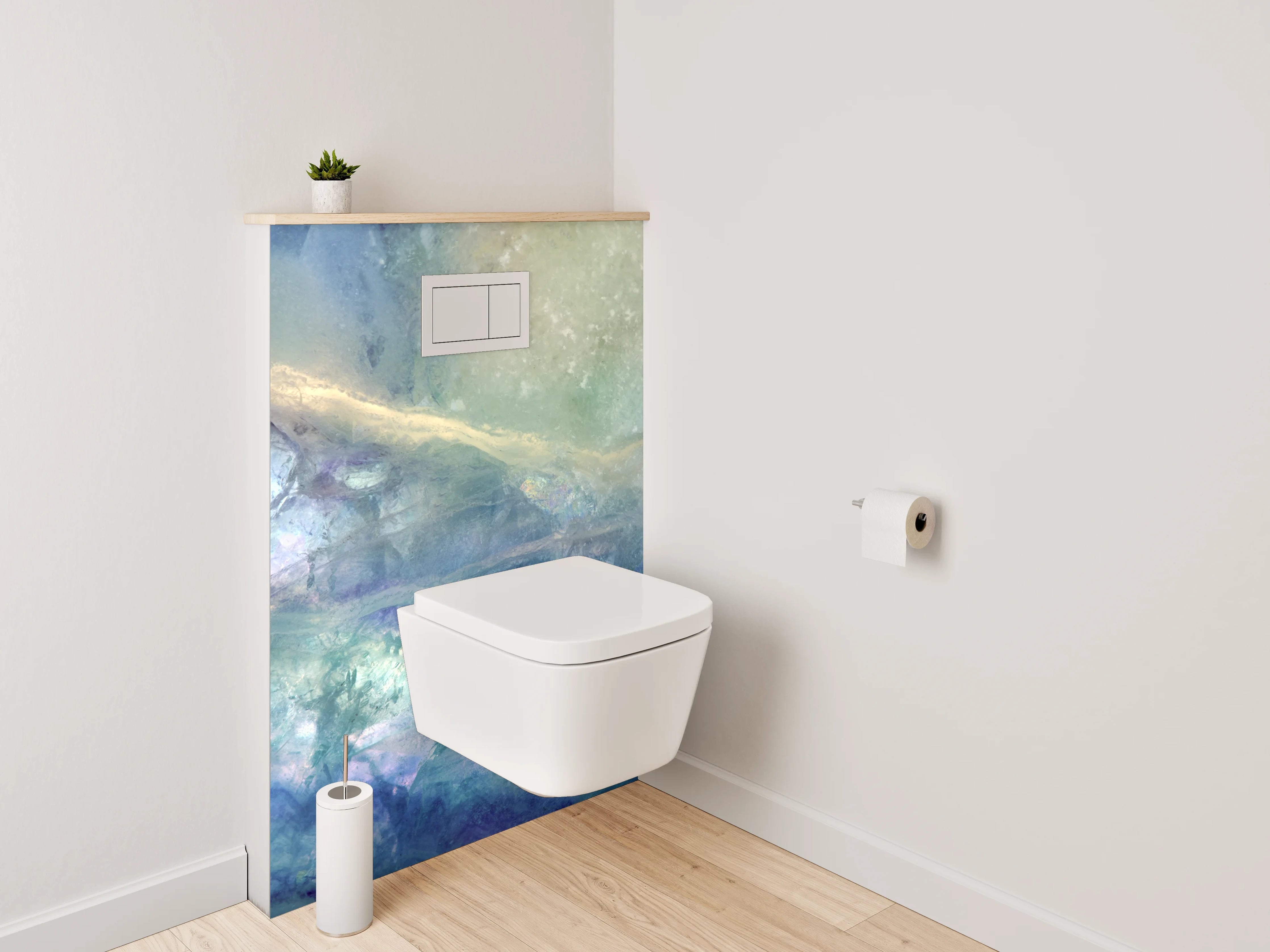WC-Rückwand - Farbloser Edelstein Marmor Optik
