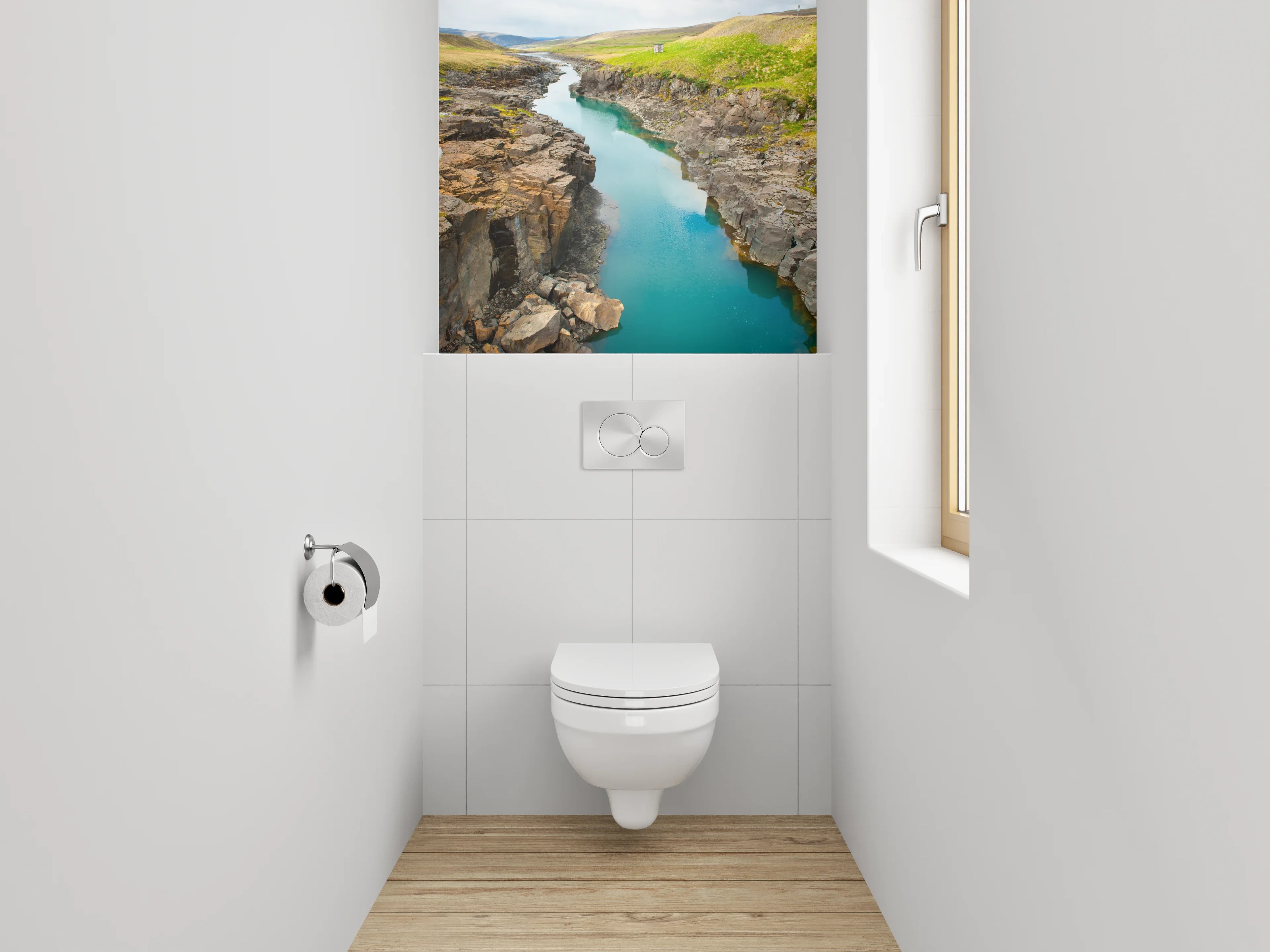 WC-Rückwand - Faszinierende Schlucht mit türkisblauem Fluss
