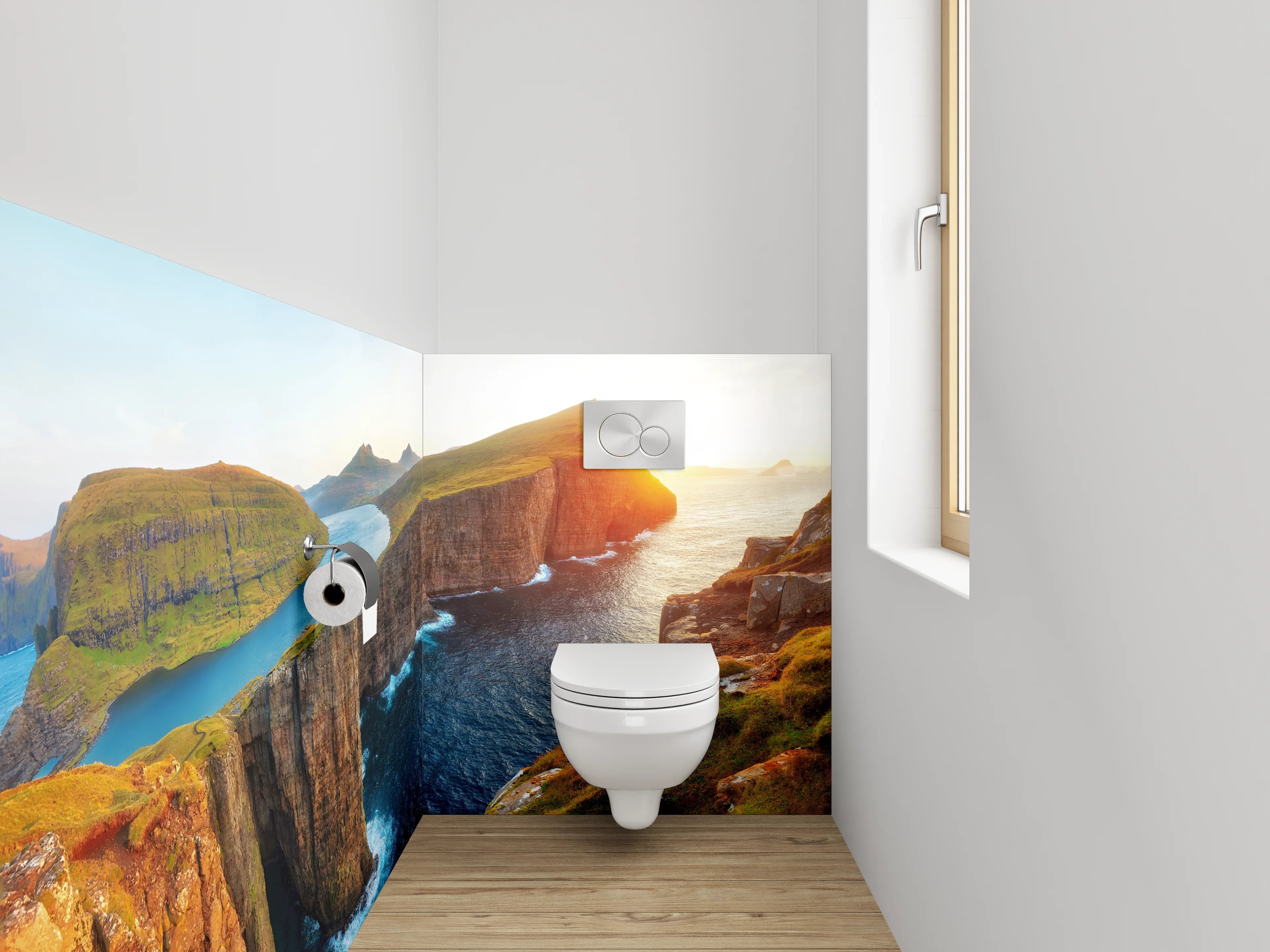 WC-Rückwand - Faszinierende Steilküste am See
