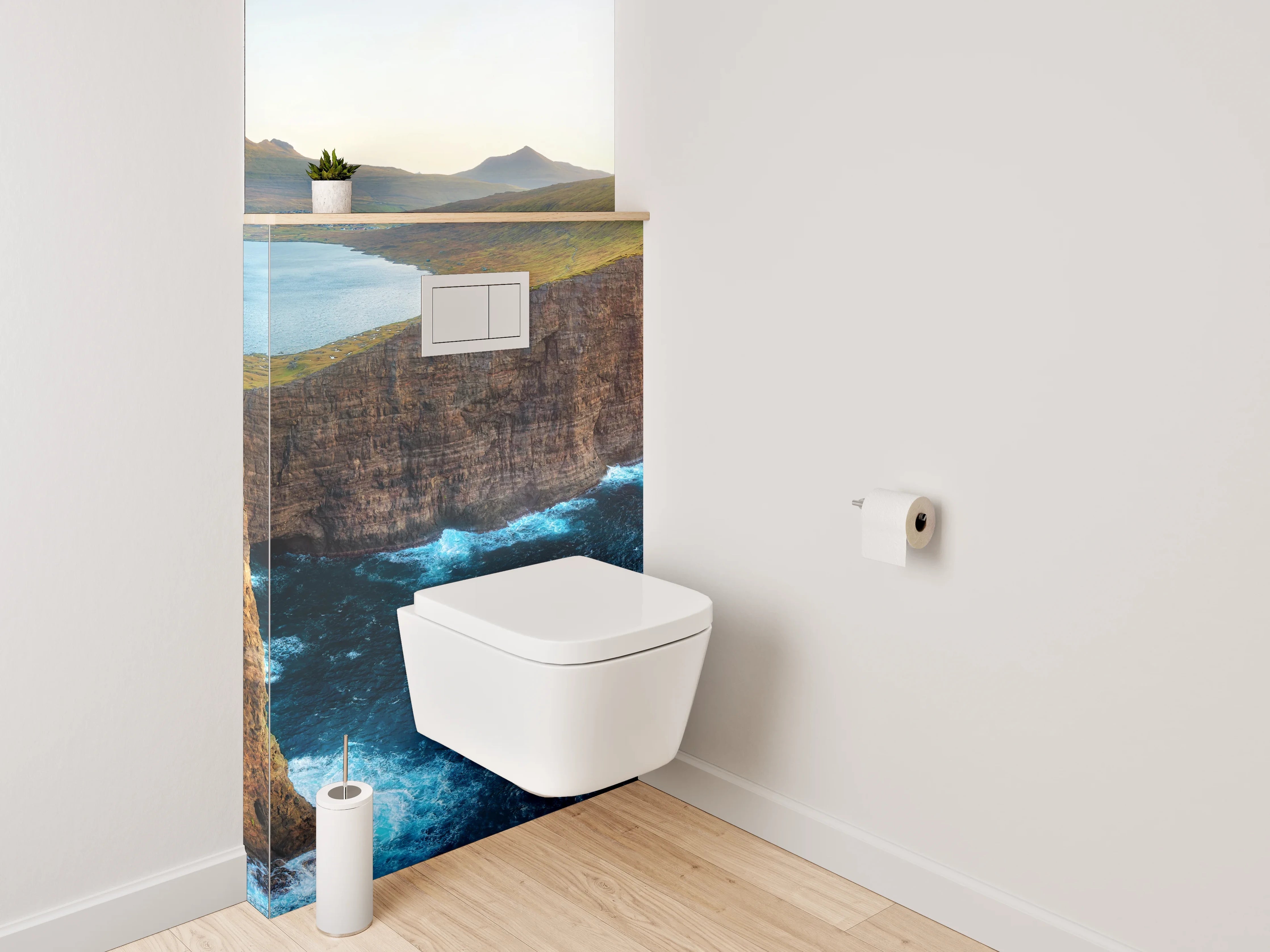 WC-Rückwand - Faszinierende Steilküste am See