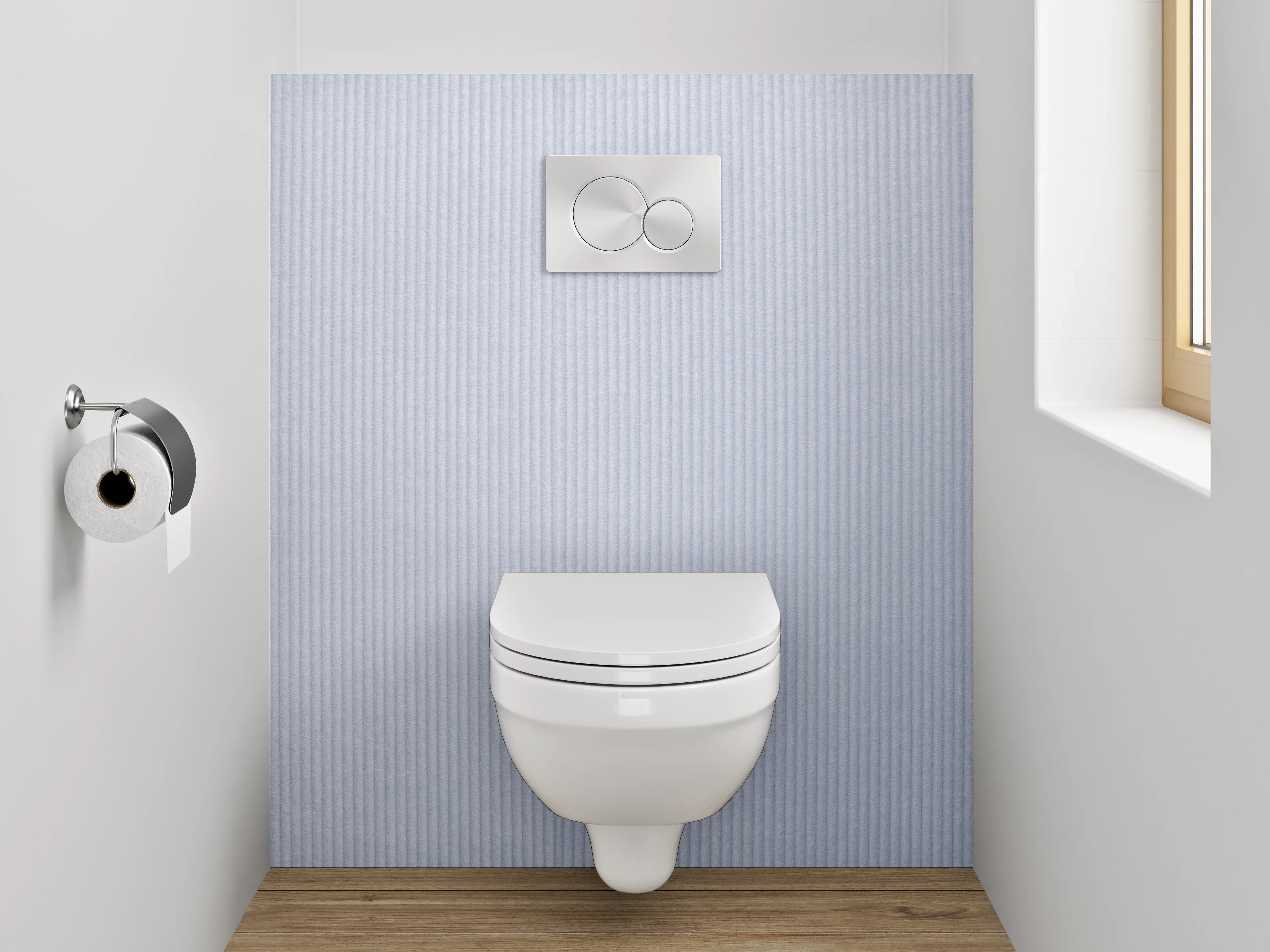 WC-Rückwand - Fein gestreifter weiß-grauer Hintergrund