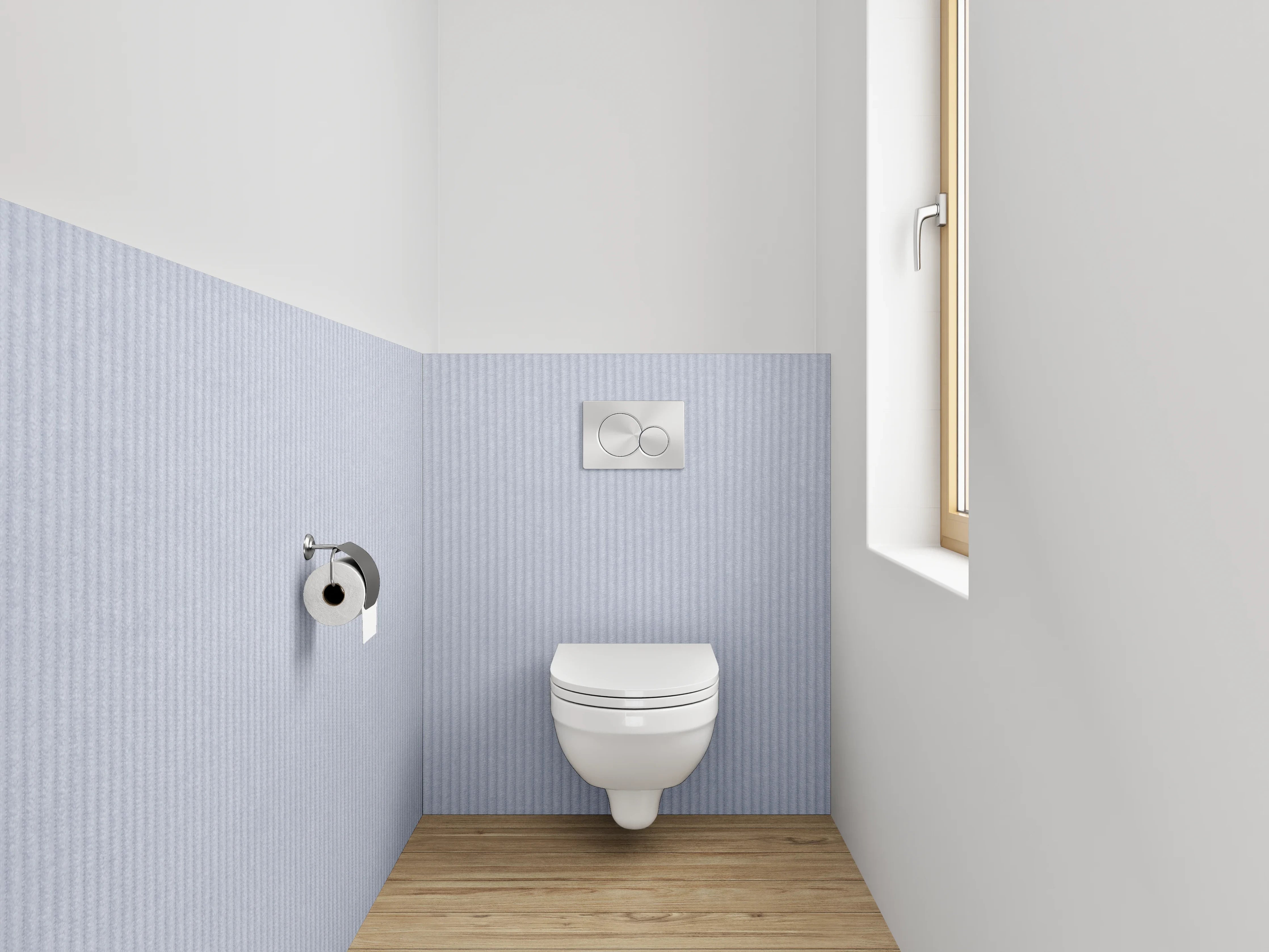 WC-Rückwand - Fein gestreifter weiß-grauer Hintergrund