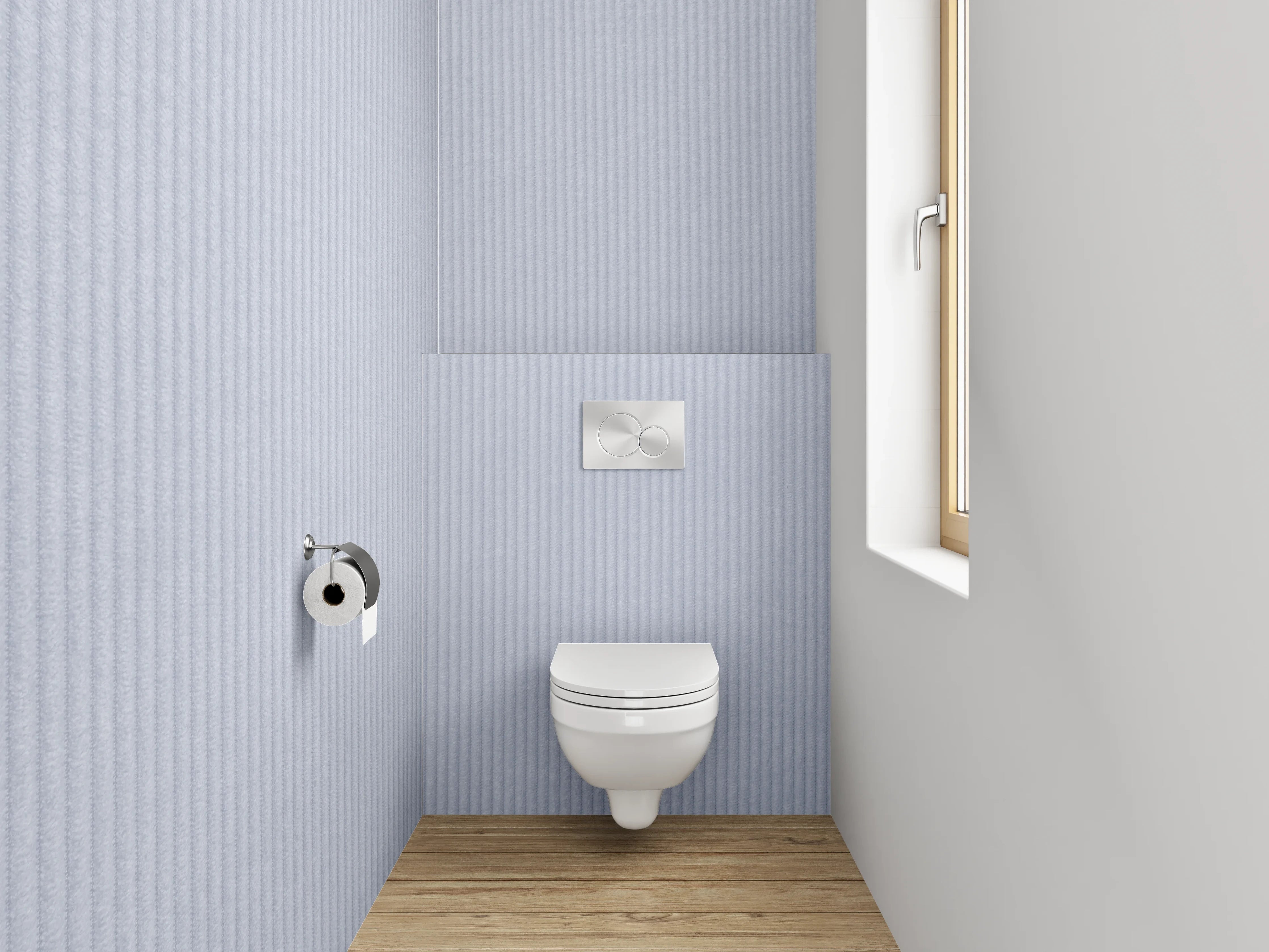 WC-Rückwand - Fein gestreifter weiß-grauer Hintergrund