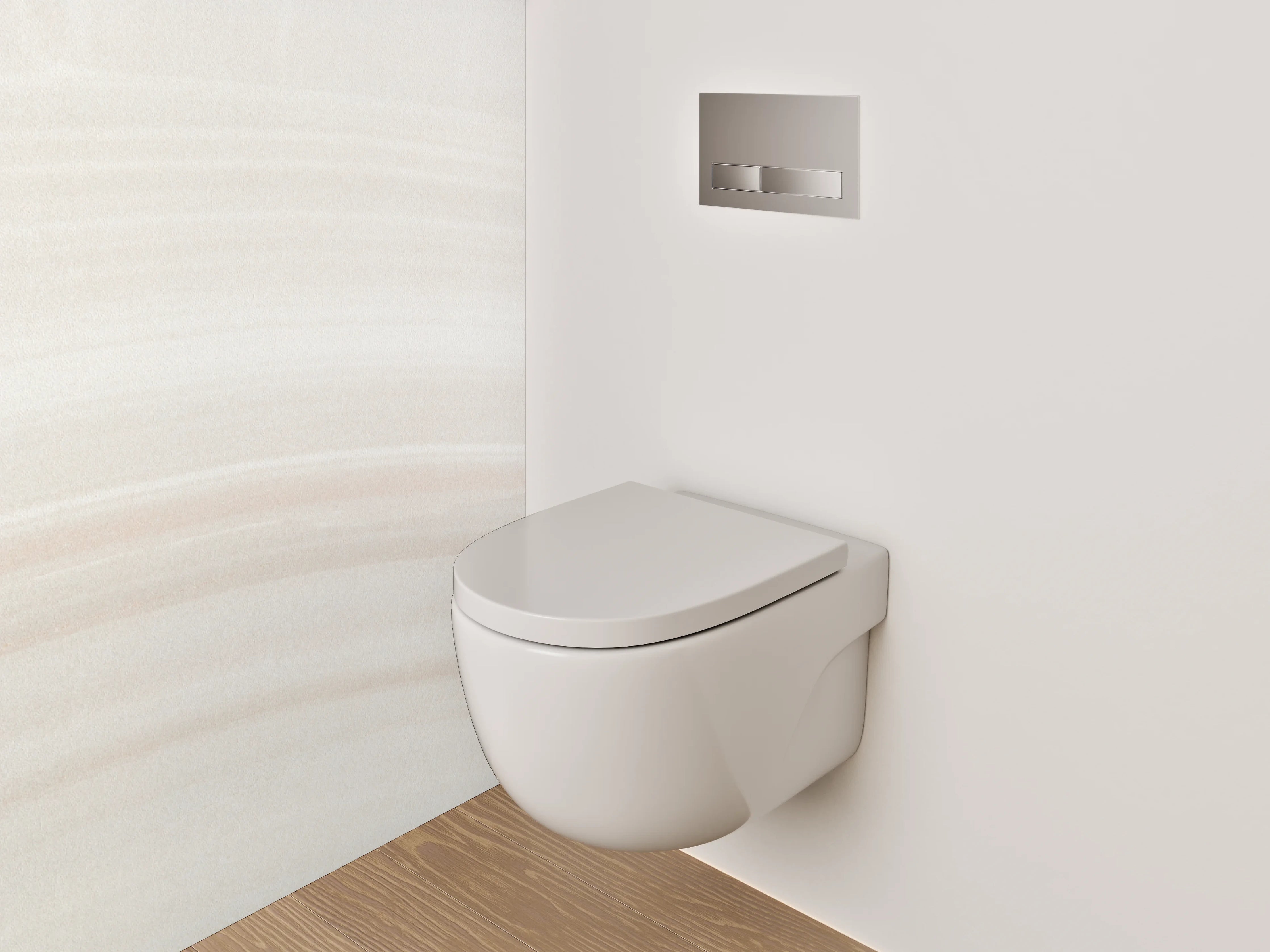 WC-Rückwand - Fein nuancierter Weiß-Grau-Marmor