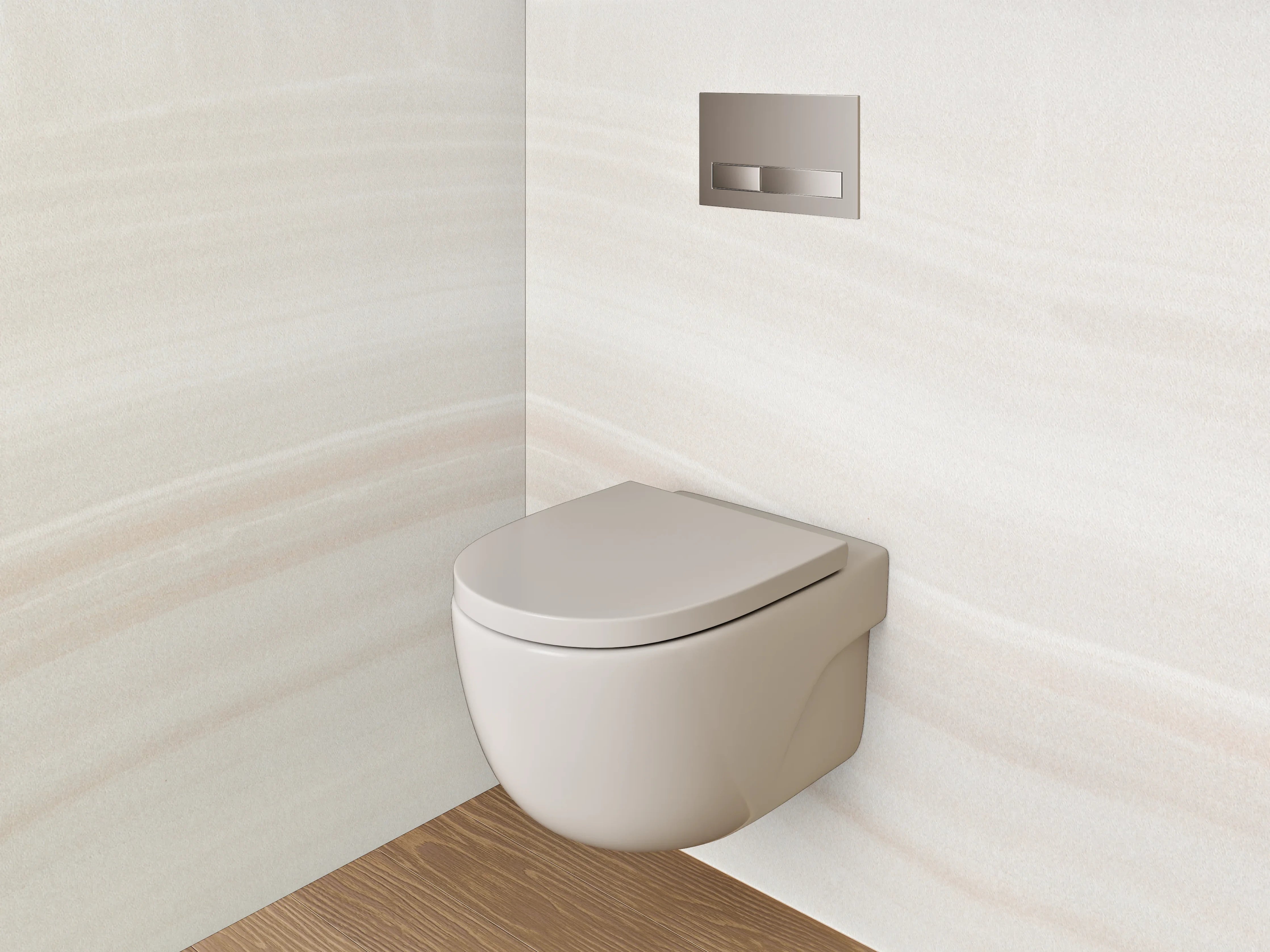 WC-Rückwand - Fein nuancierter Weiß-Grau-Marmor