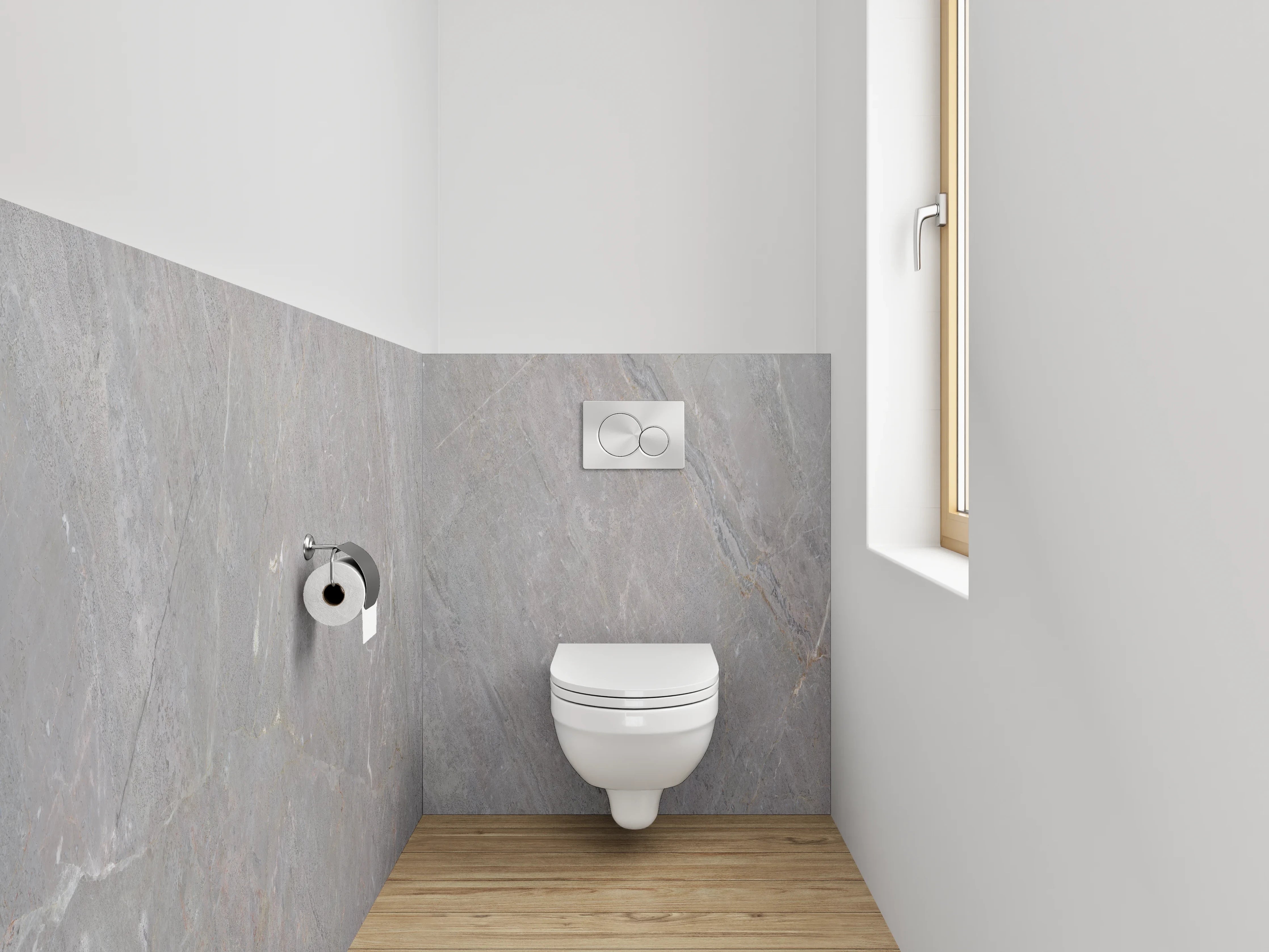 WC-Rückwand - Feiner grauer Schiefer-Look