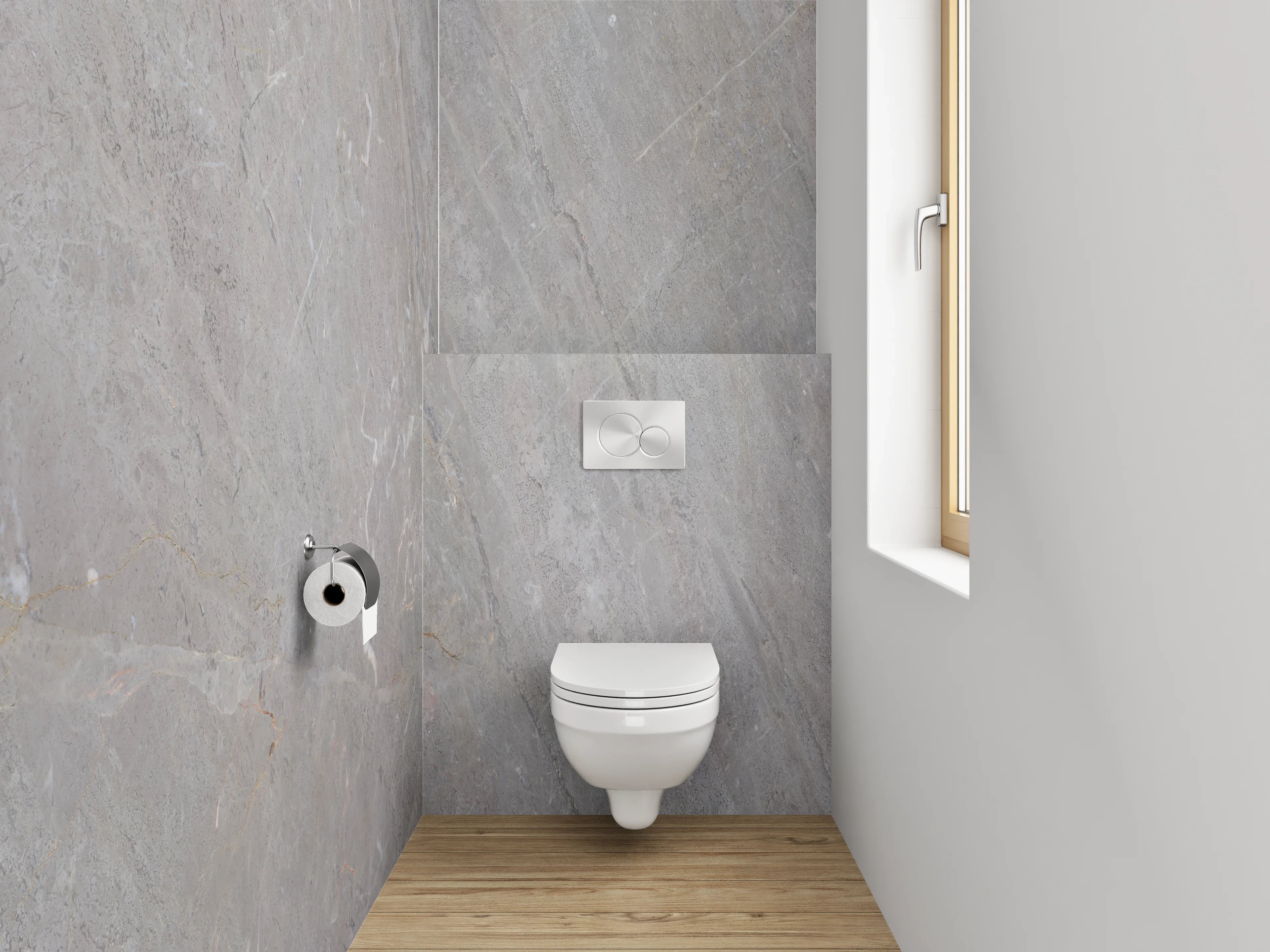 WC-Rückwand - Feiner grauer Schiefer-Look