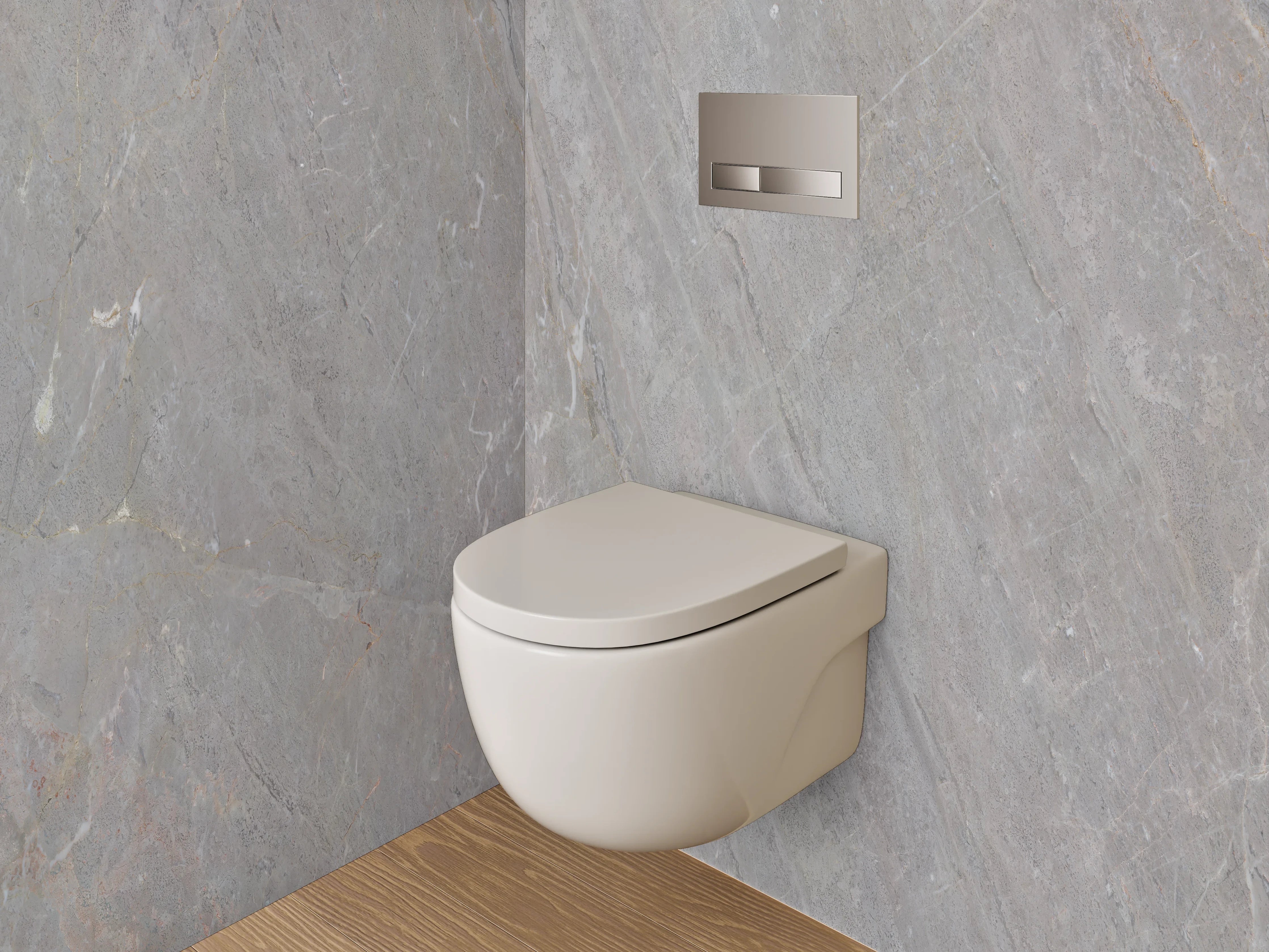 WC-Rückwand - Feiner grauer Schiefer-Look