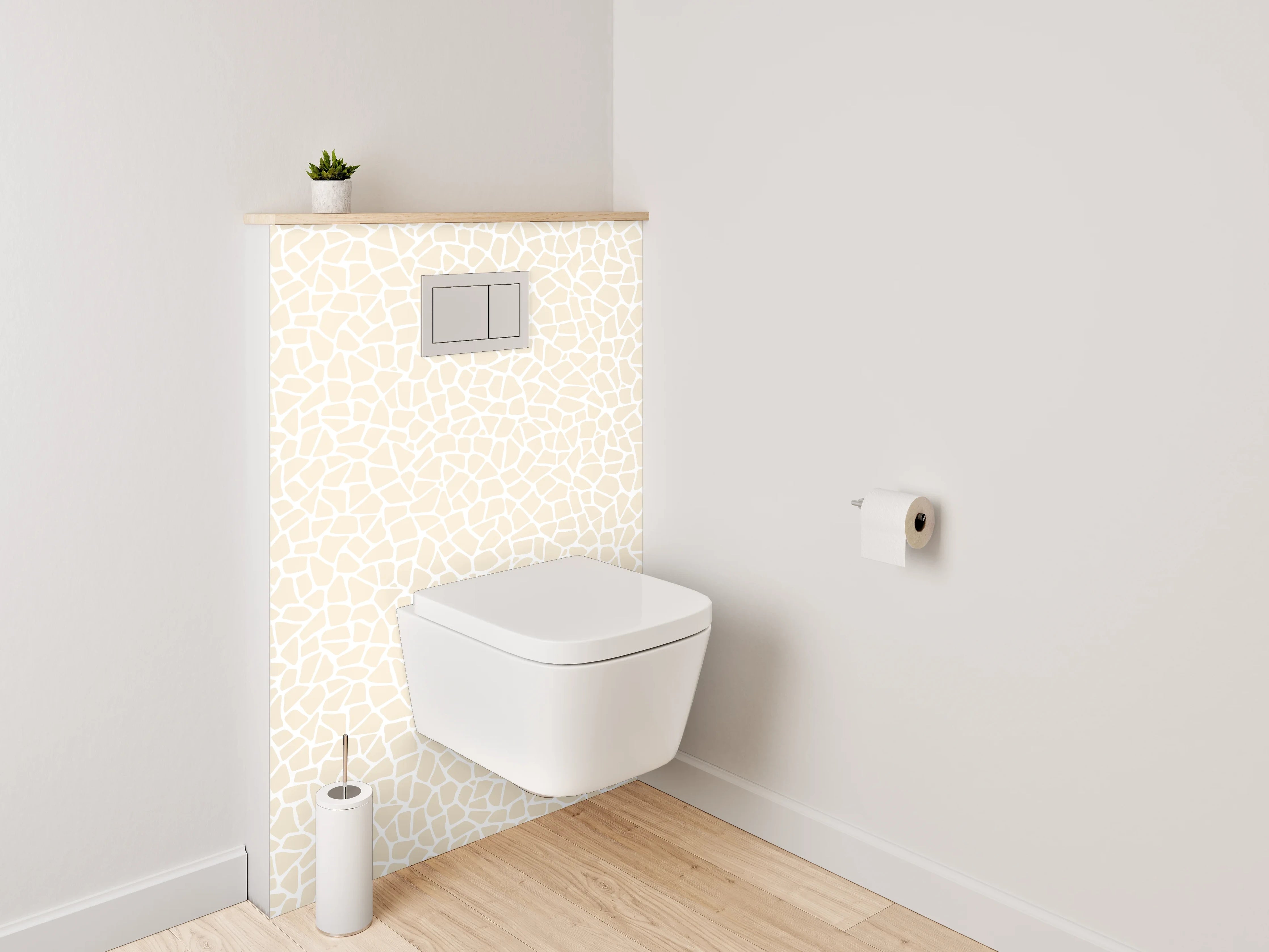 WC-Rückwand - Feines Mosaik Beige Weiß