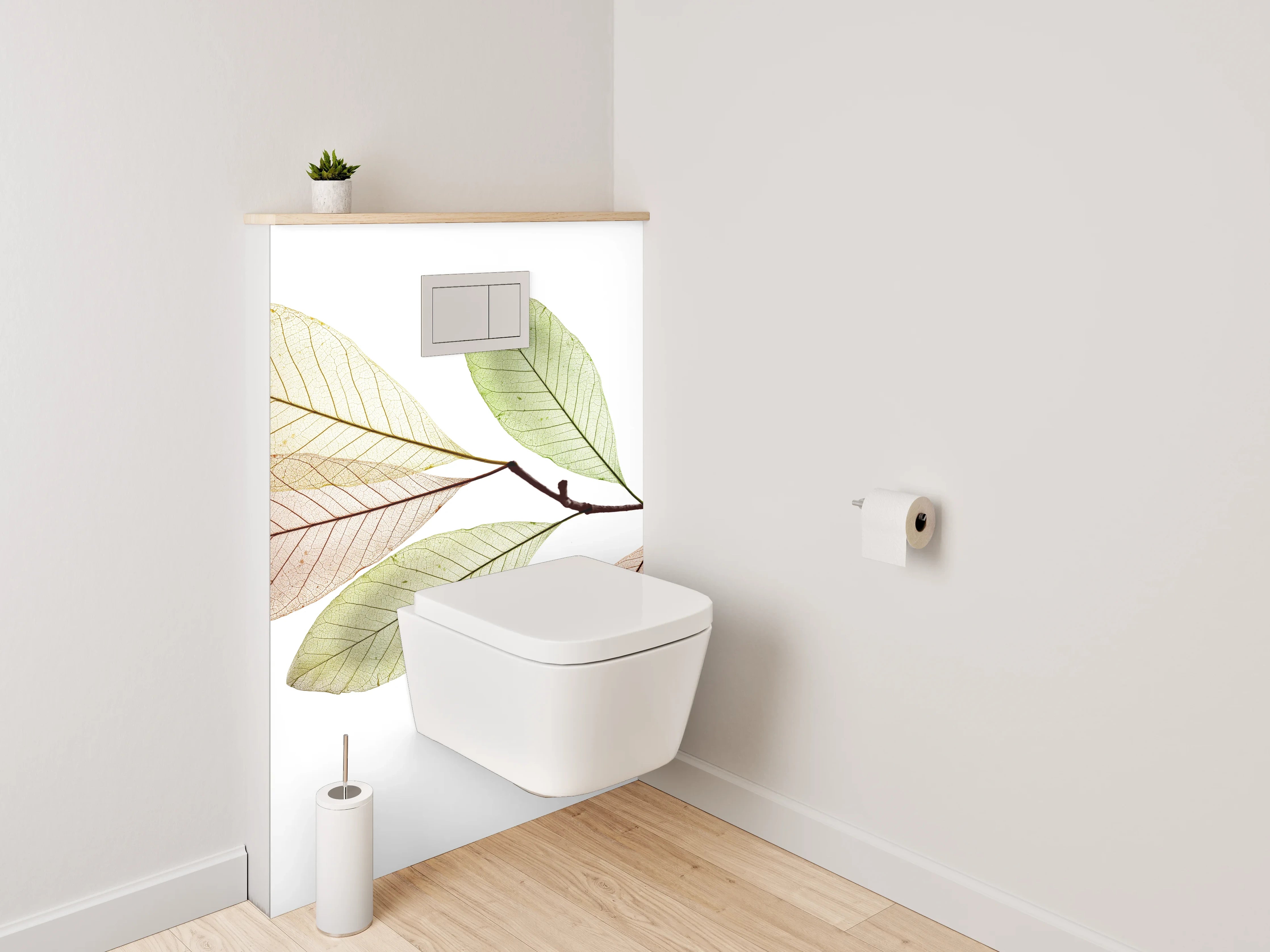 WC-Rückwand - Filigraner Zweig mit zarten Blättern