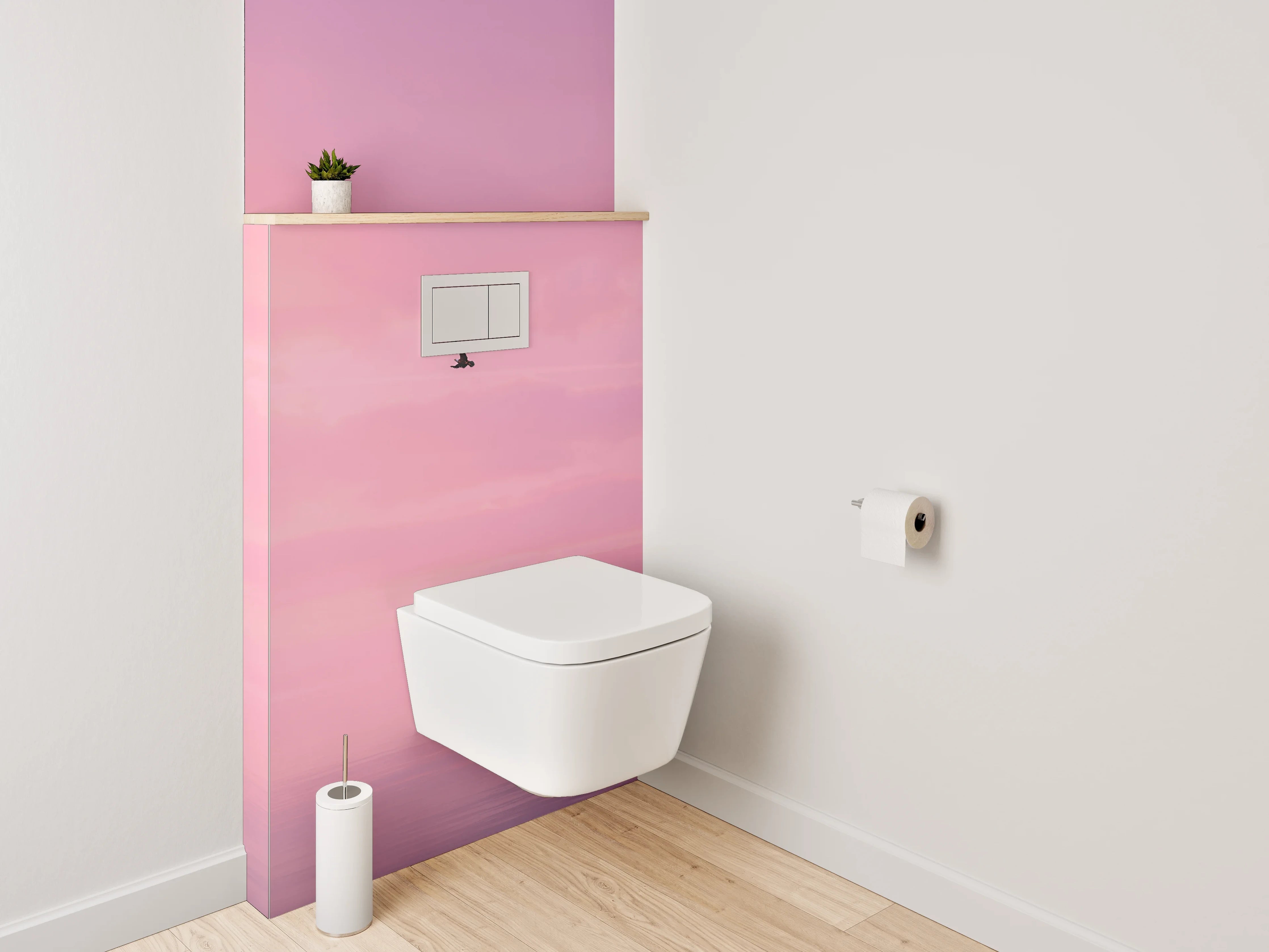 WC-Rückwand - Fischerboot im rosa Sonnenaufgang