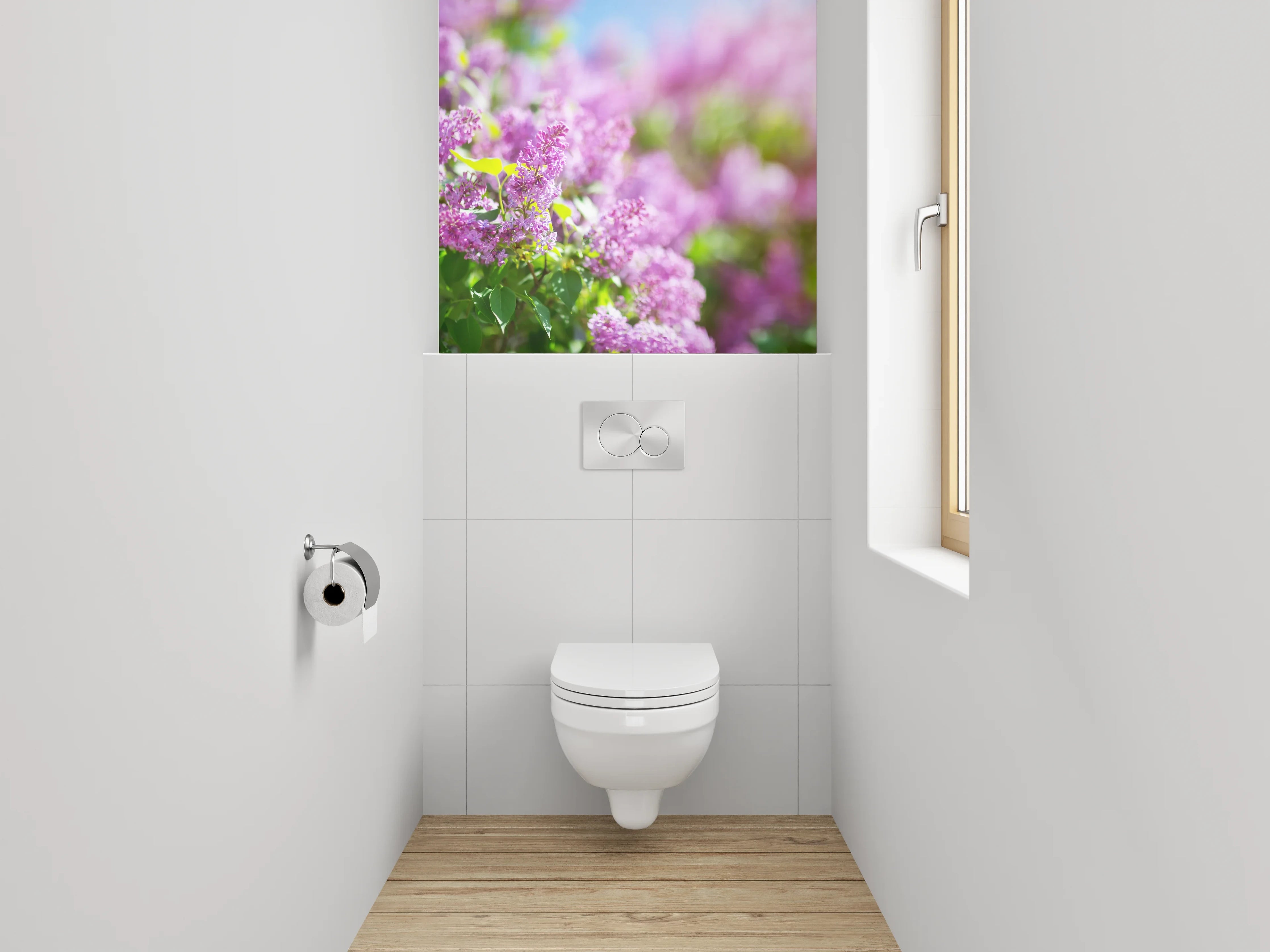 WC-Rückwand - Fliederblüte im Sonnenschein